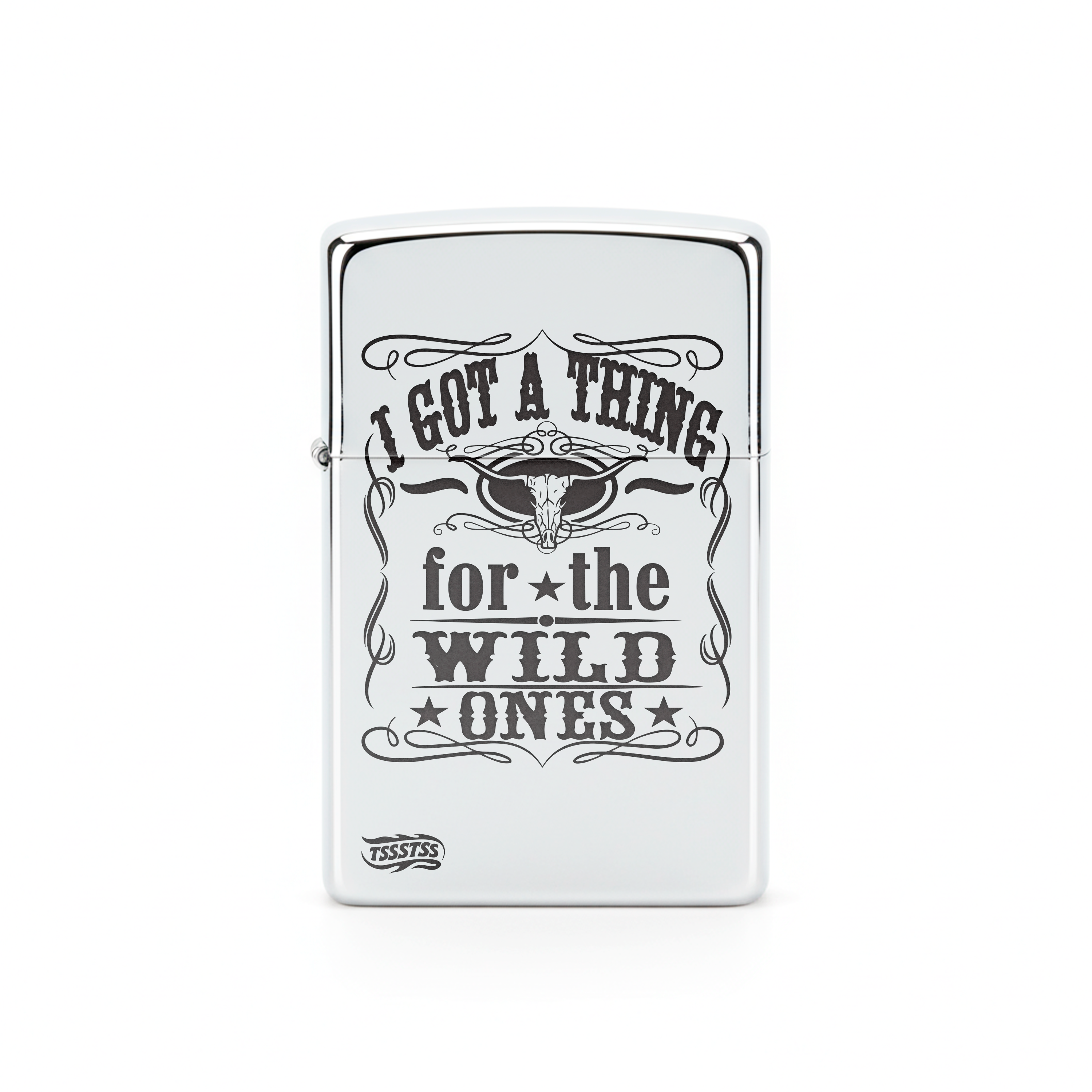 Isqueiro Cromado Polido 'For The Wild Ones'