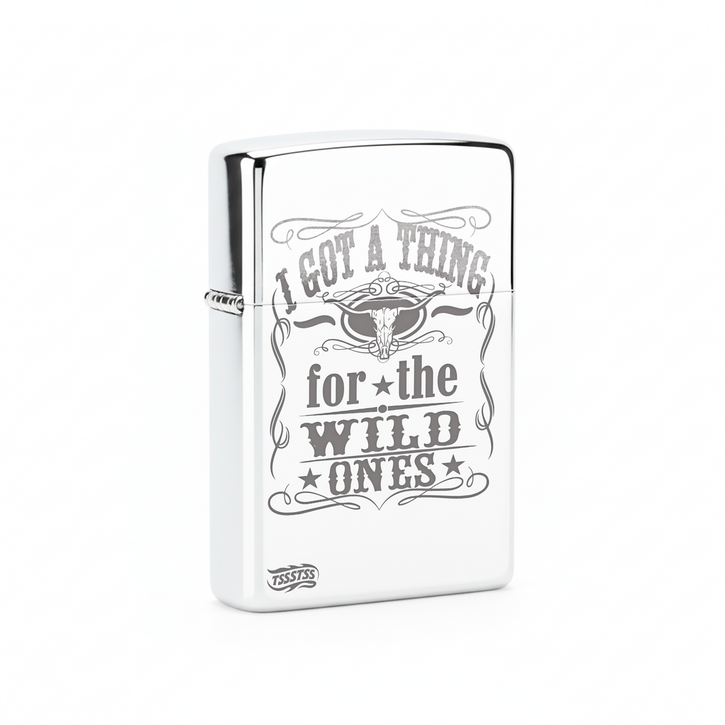 Isqueiro Cromado Polido 'For The Wild Ones'