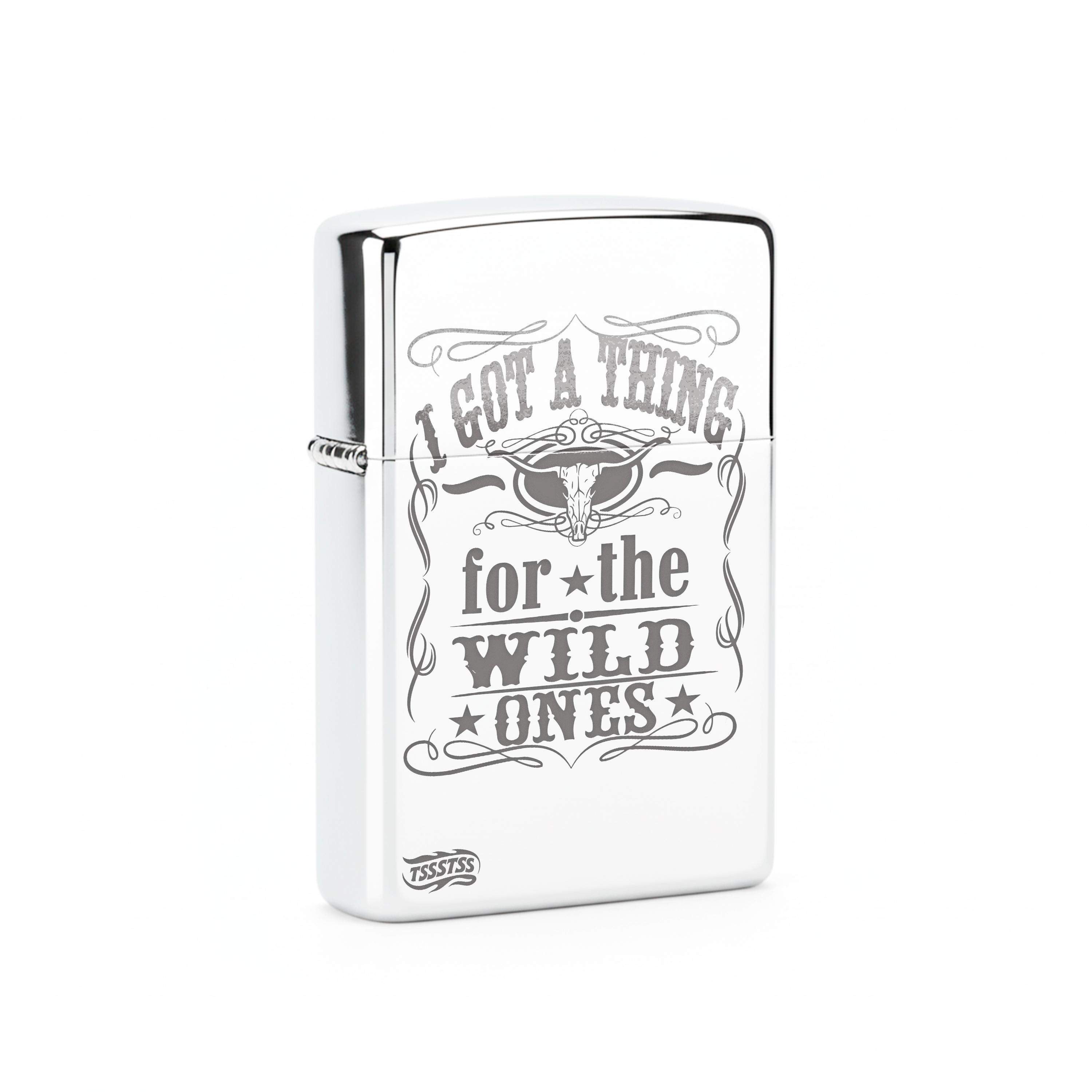 Isqueiro Cromado Polido 'For The Wild Ones'