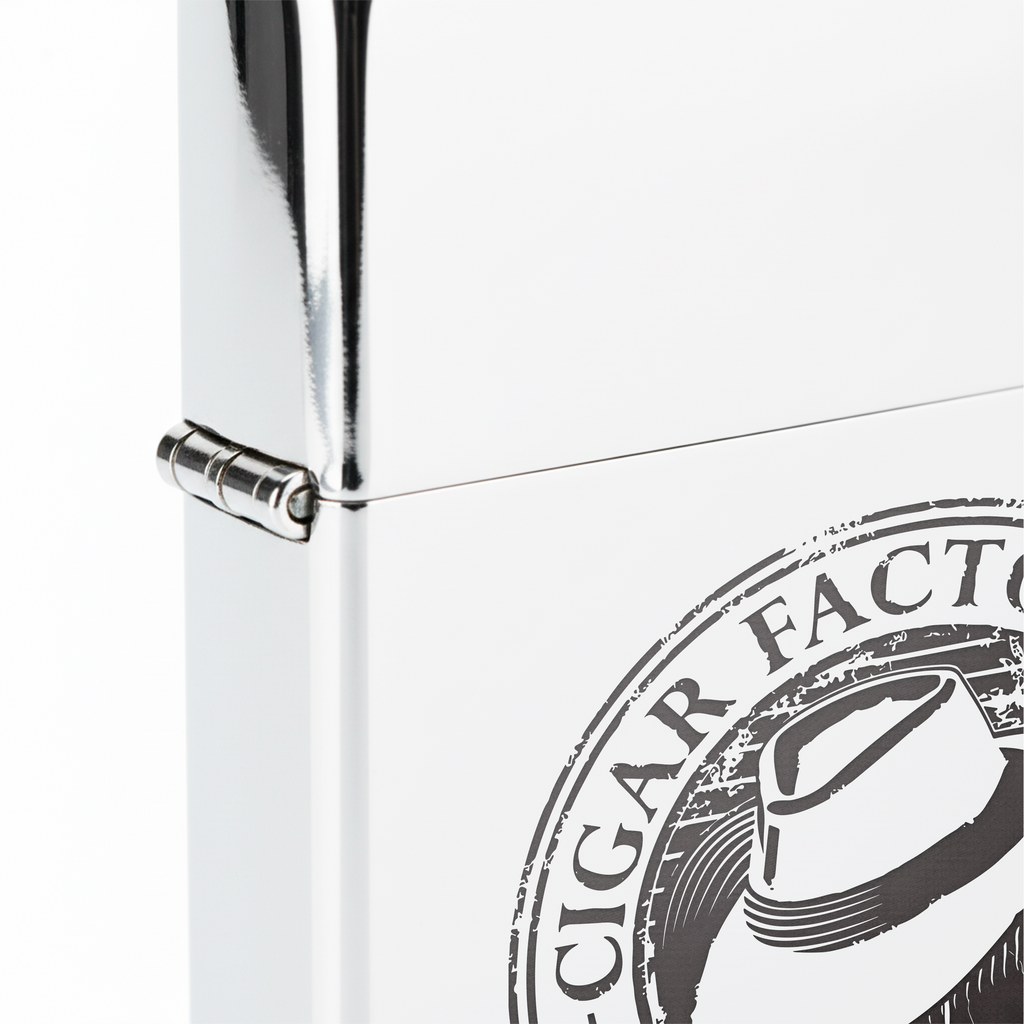 Isqueiro Cromado Polido 'Cuban Style Cigars'