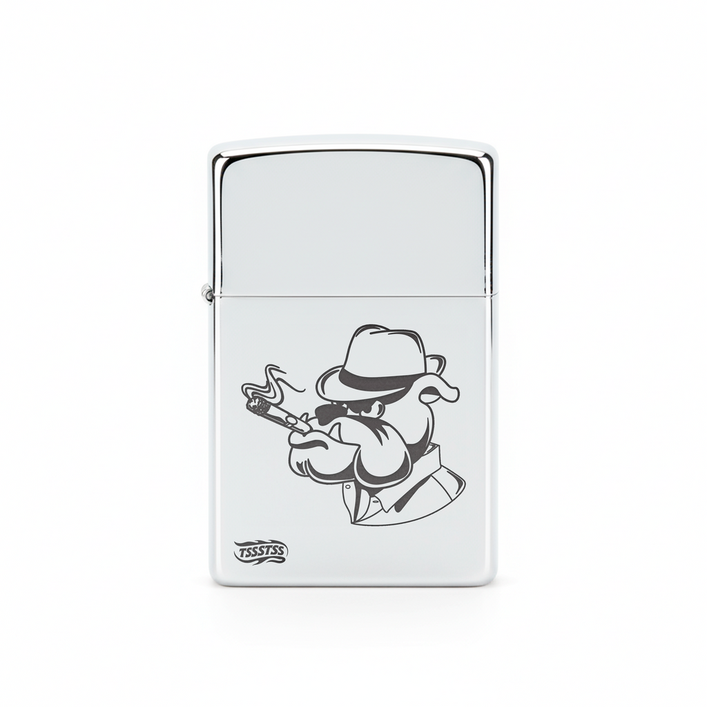 Isqueiro Cromado Polido 'Bulldog OG'