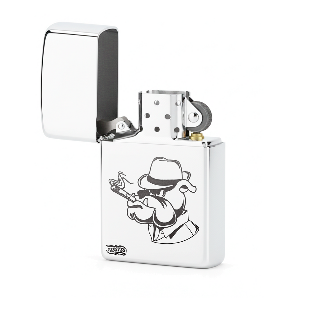 Isqueiro Cromado Polido 'Bulldog OG'