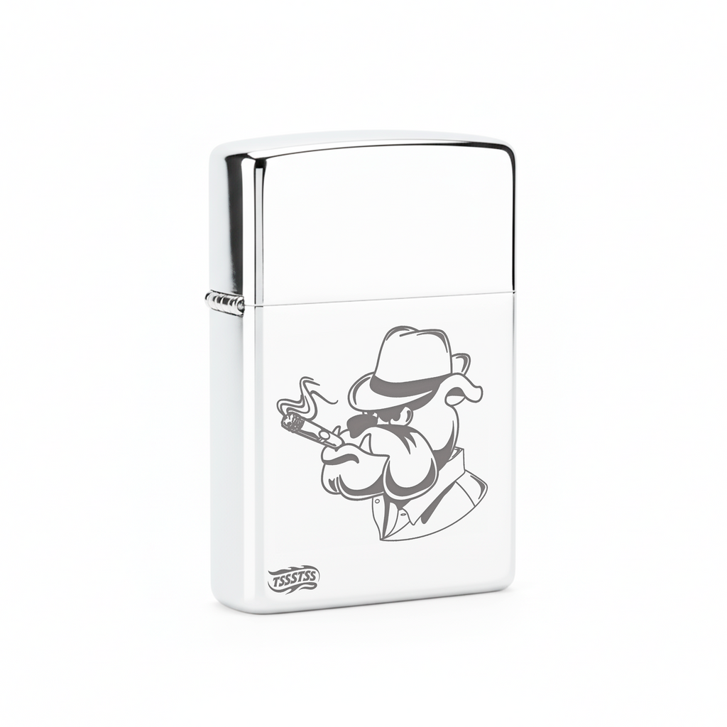 Isqueiro Cromado Polido 'Bulldog OG'