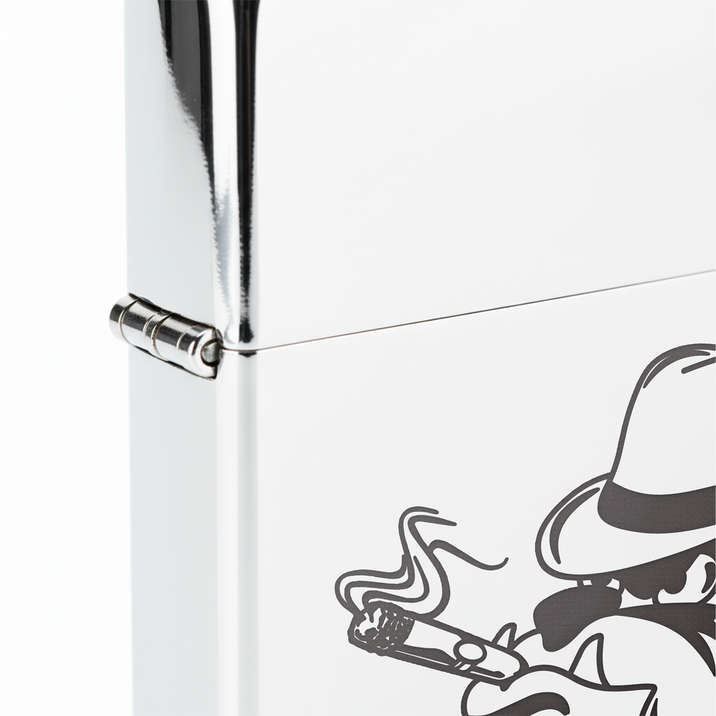 Isqueiro Cromado Polido 'Bulldog OG' detalhe 5