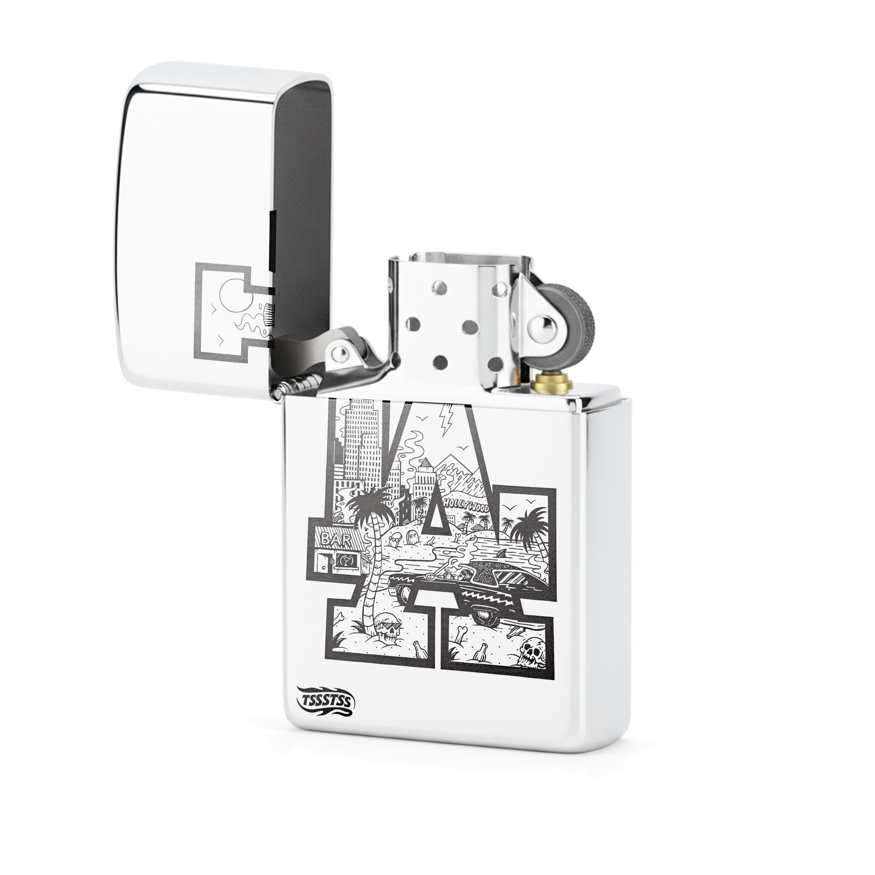 Isqueiro Cromado Polido 'Venice Beach'