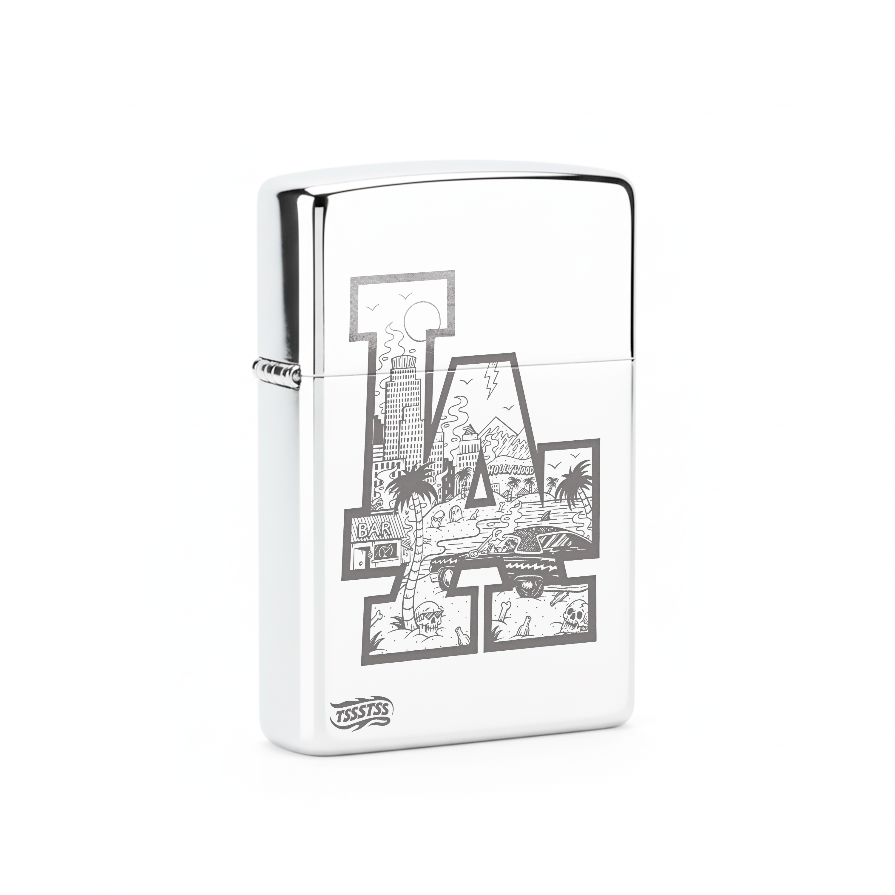 Isqueiro Cromado Polido 'Venice Beach'