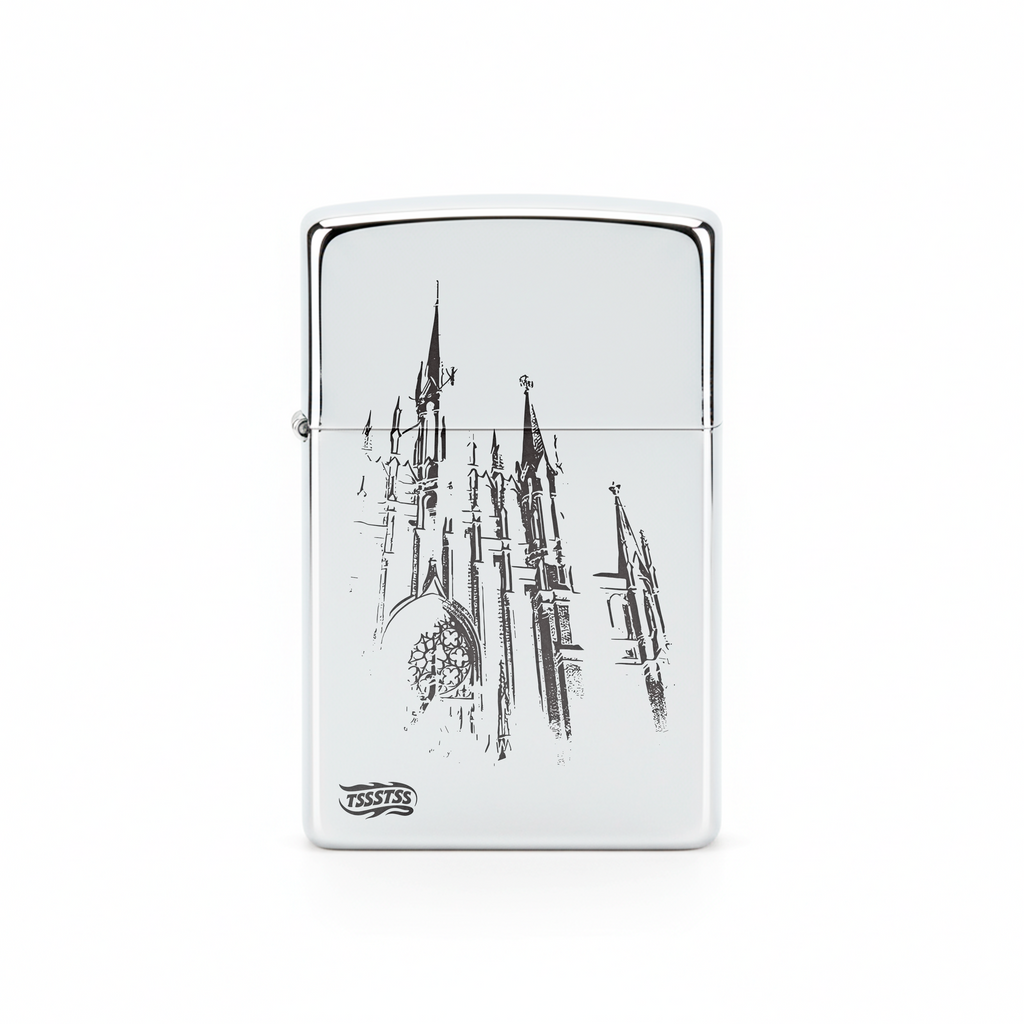 Isqueiro Cromado Polido 'Sagrada Familia'