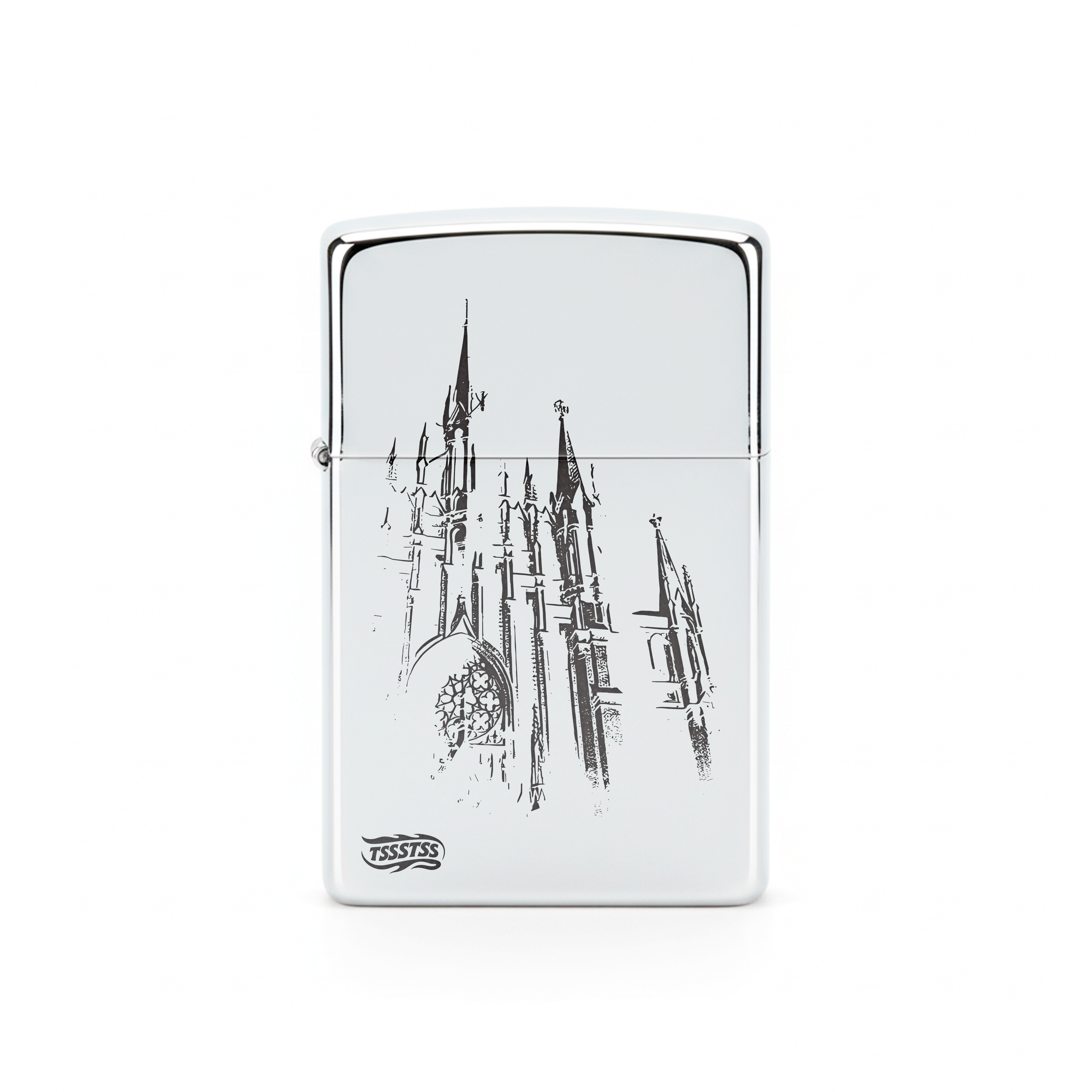 Isqueiro Cromado Polido 'Sagrada Familia'