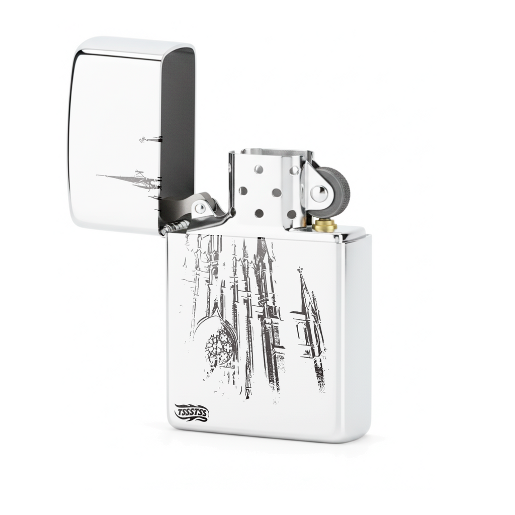 Isqueiro Cromado Polido 'Sagrada Familia'