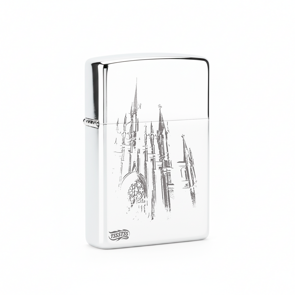 Isqueiro Cromado Polido 'Sagrada Familia'