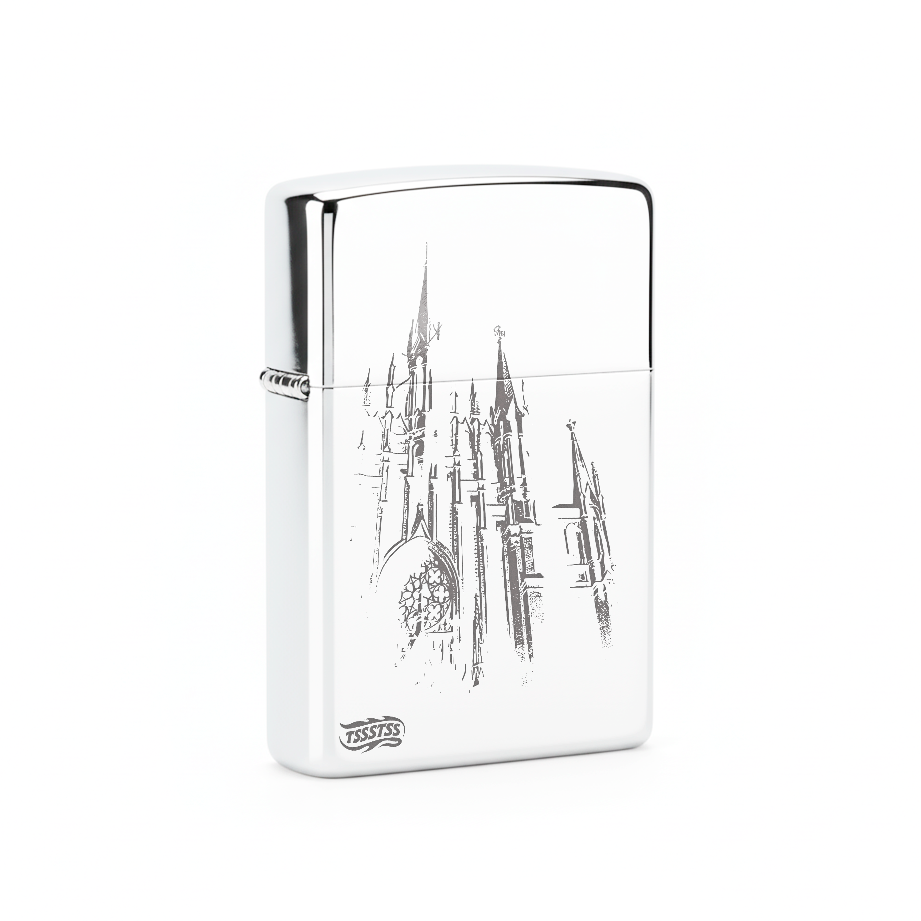 Isqueiro Cromado Polido 'Sagrada Familia'