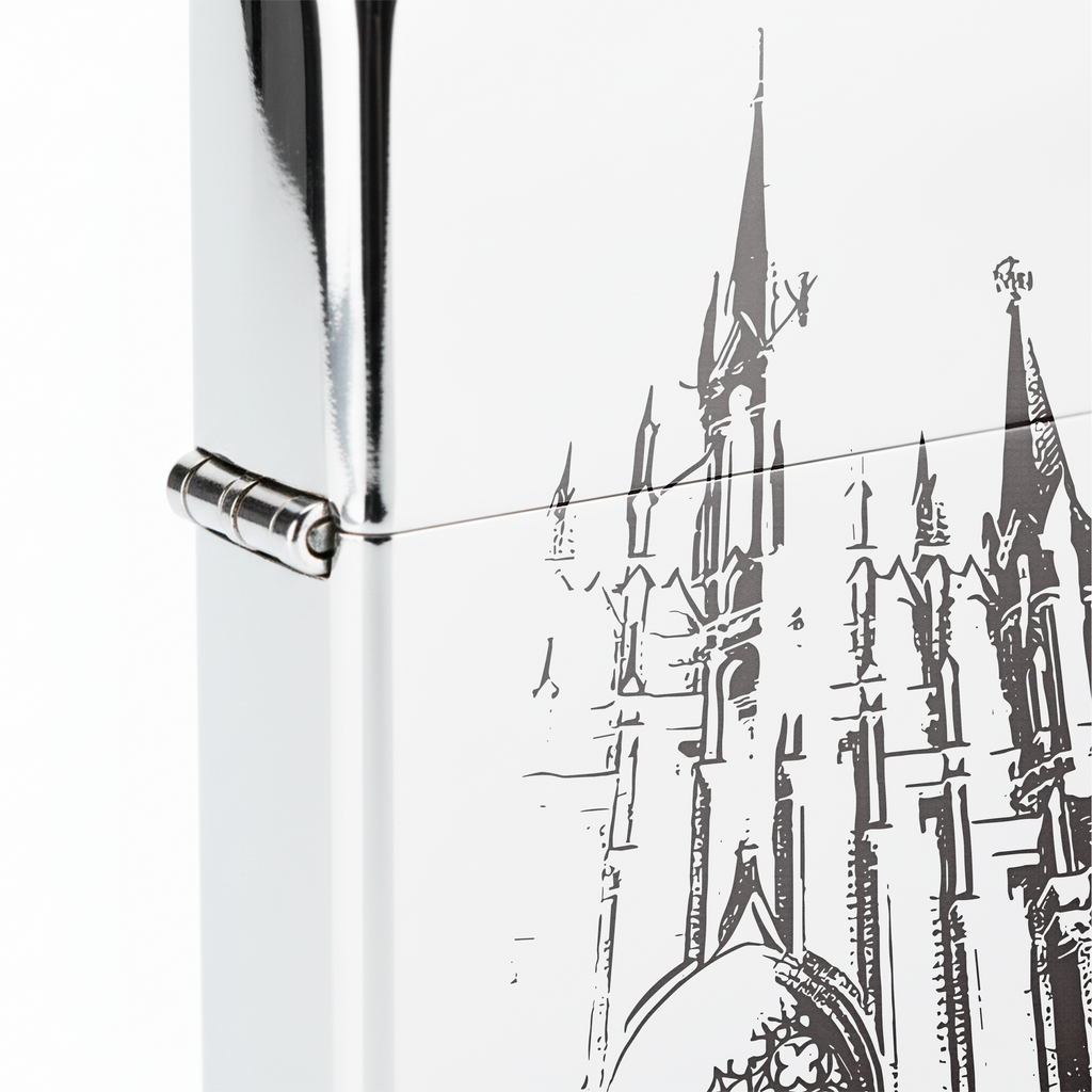 Isqueiro Cromado Polido 'Sagrada Familia'