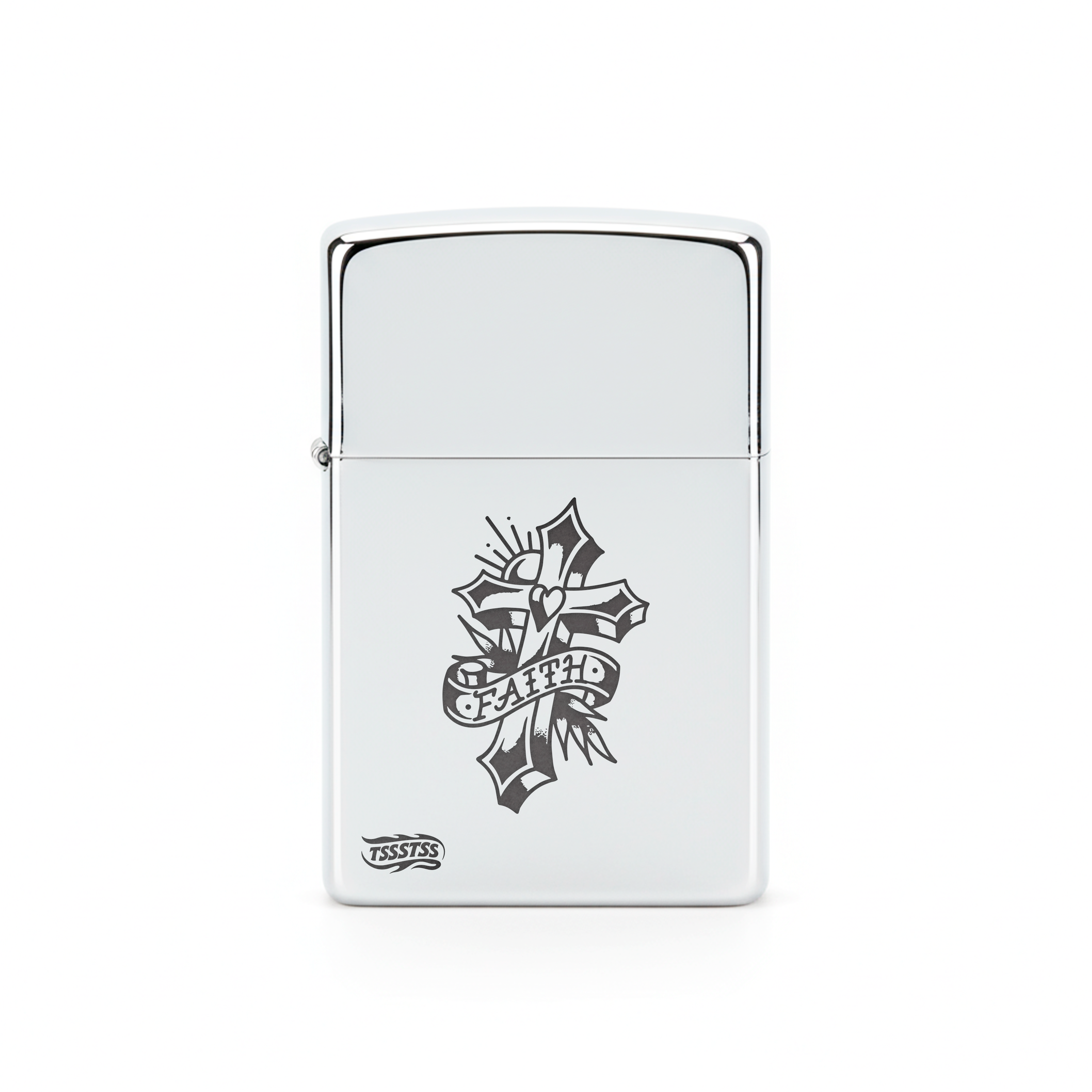 Isqueiro Cromado Polido 'Faith'