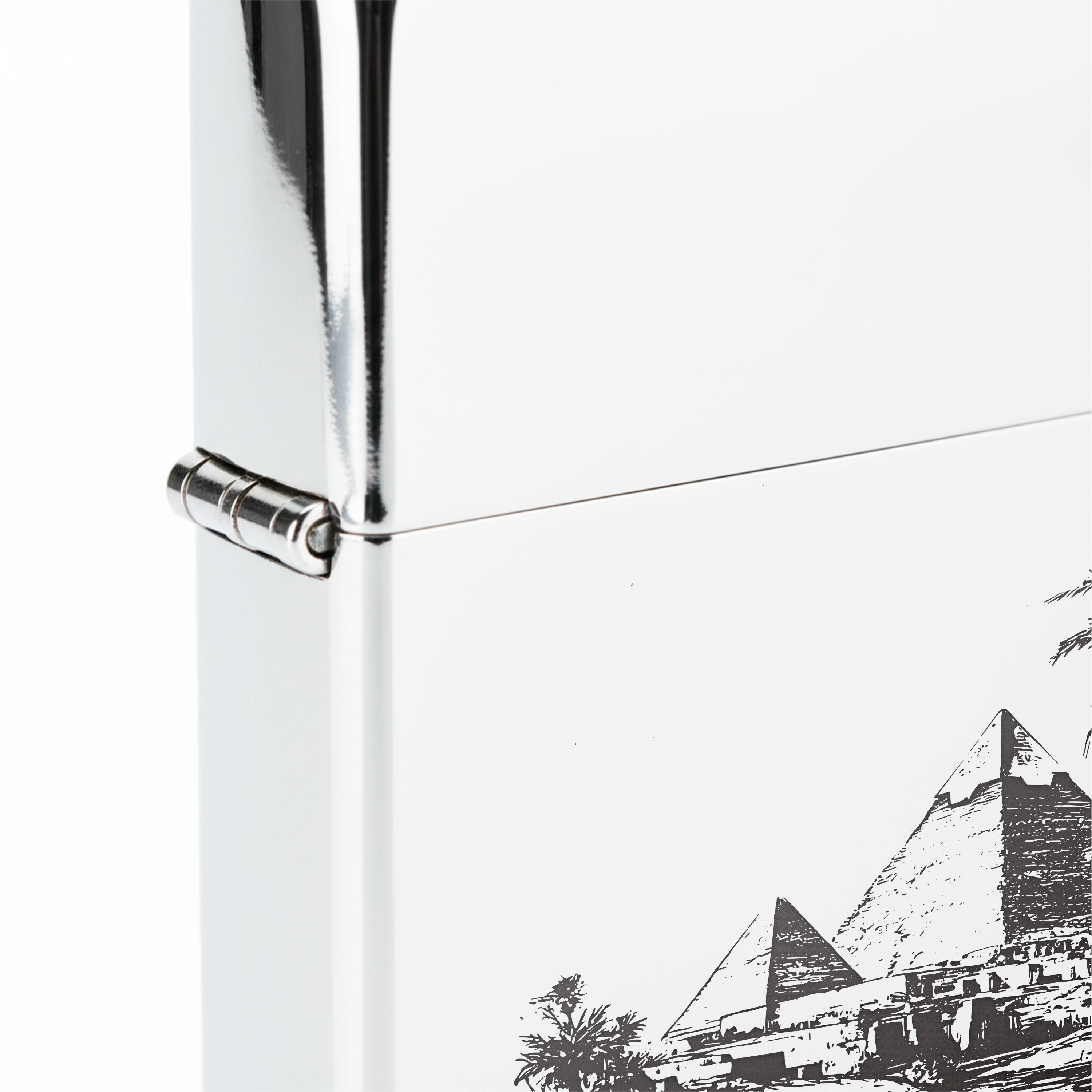 Isqueiro Cromado Polido 'Piramides de Gizé'