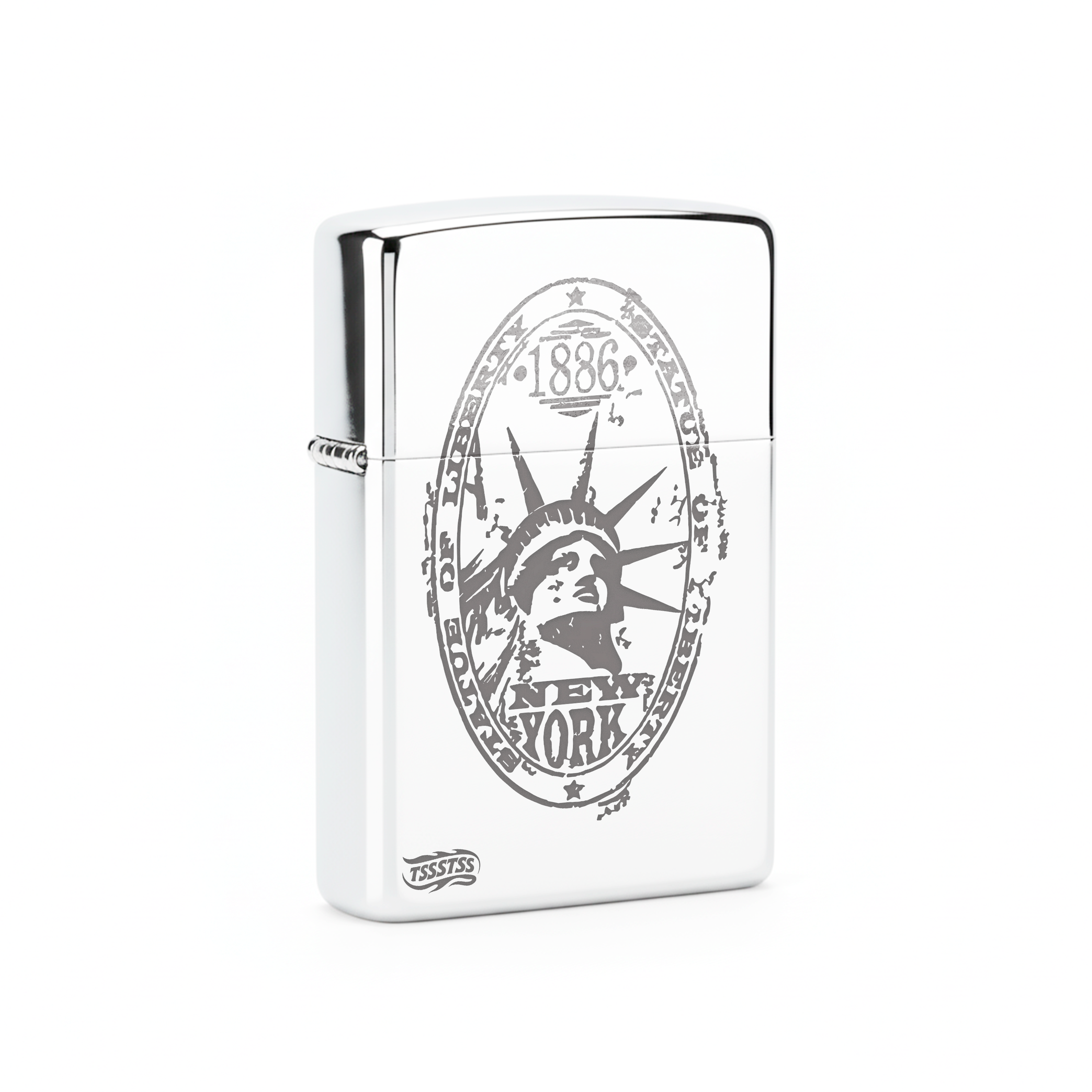 Isqueiro Cromado Polido 'New York Postage'