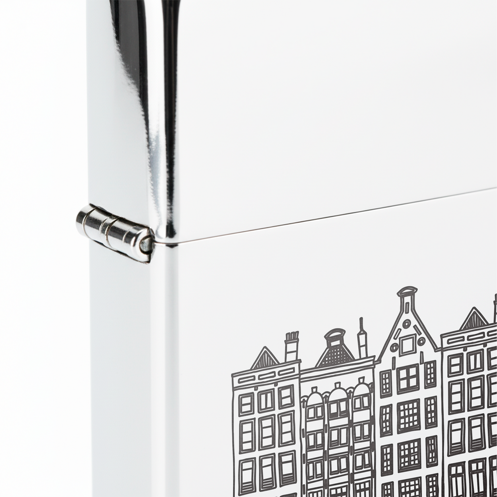 Isqueiro Cromado Polido 'Lembranças de Amsterdam'