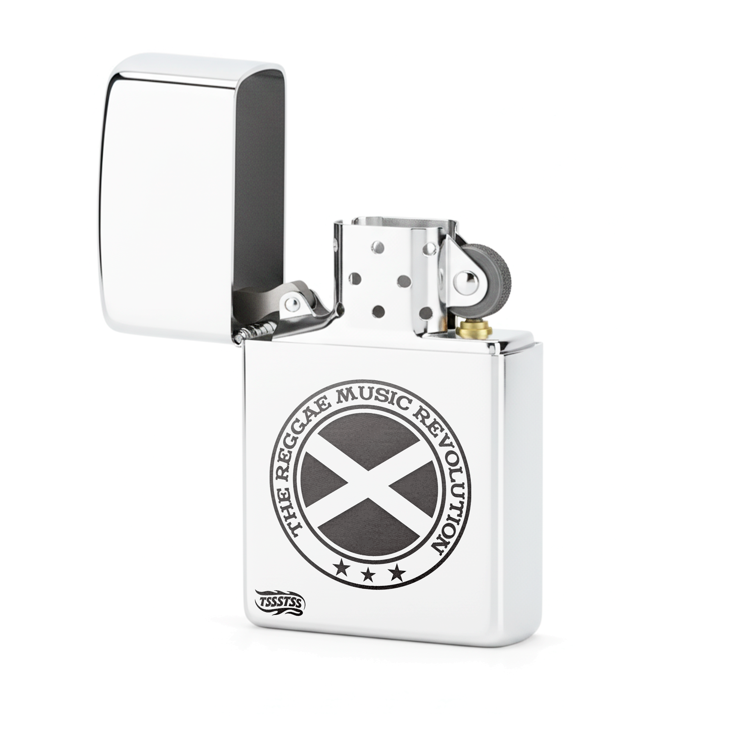 Isqueiro Cromado Polido 'Jamaica Reagge Music'