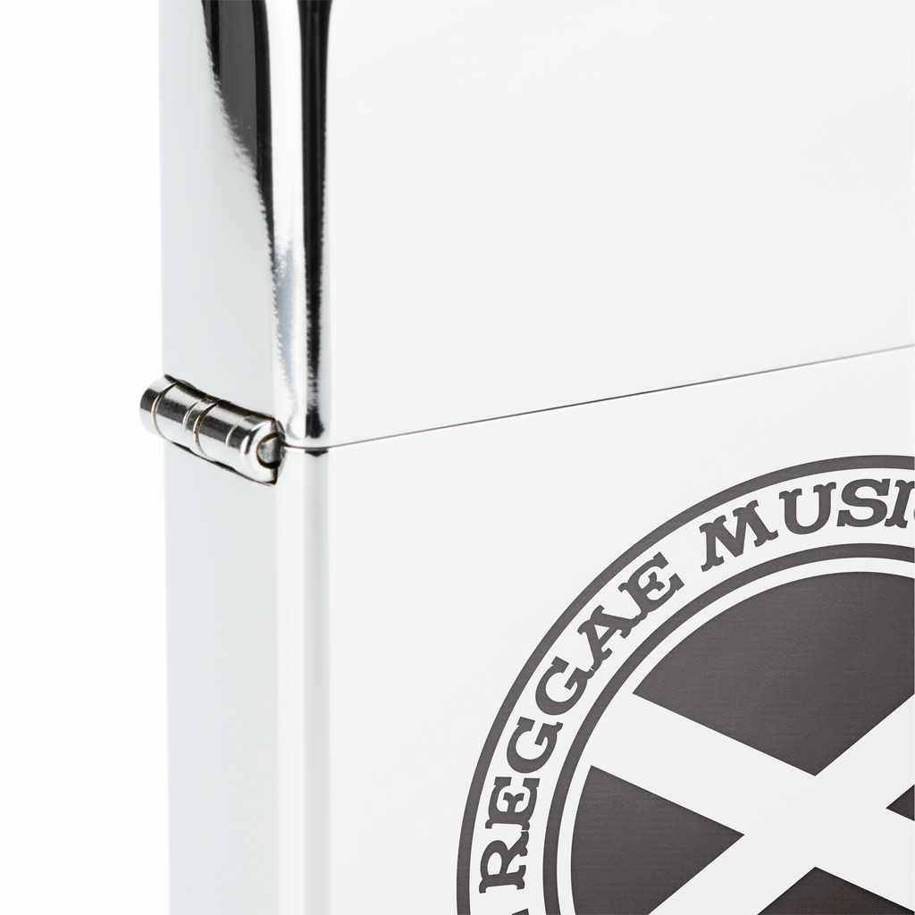Isqueiro Cromado Polido 'Jamaica Reagge Music' detalhe 5