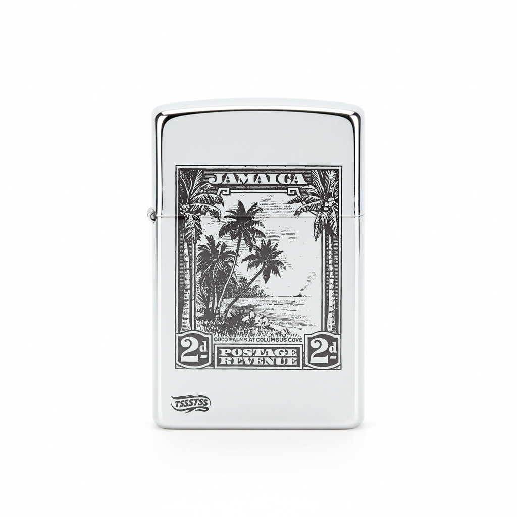 Isqueiro Cromado Polido 'Jamaica Postage'