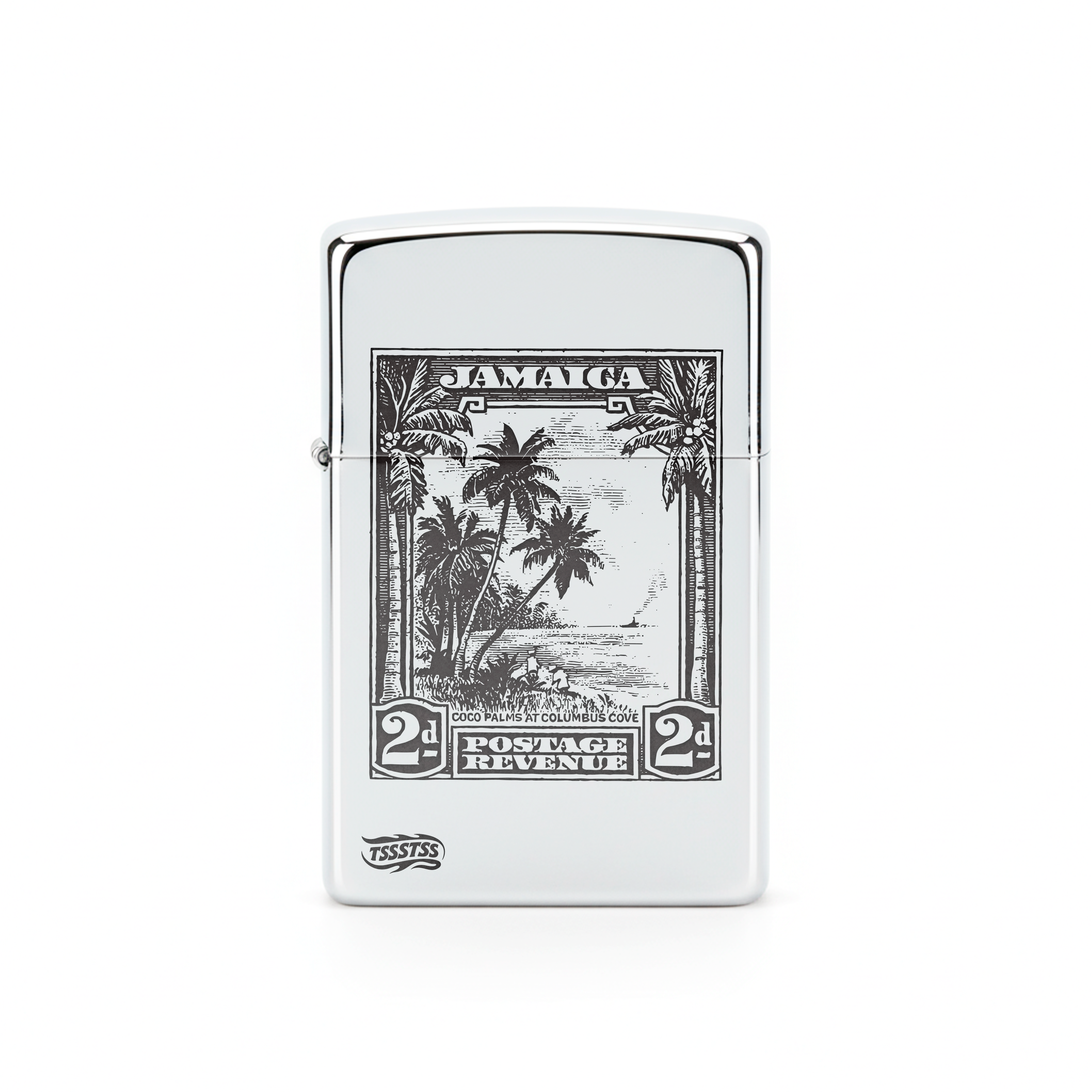 Isqueiro Cromado Polido 'Jamaica Postage'
