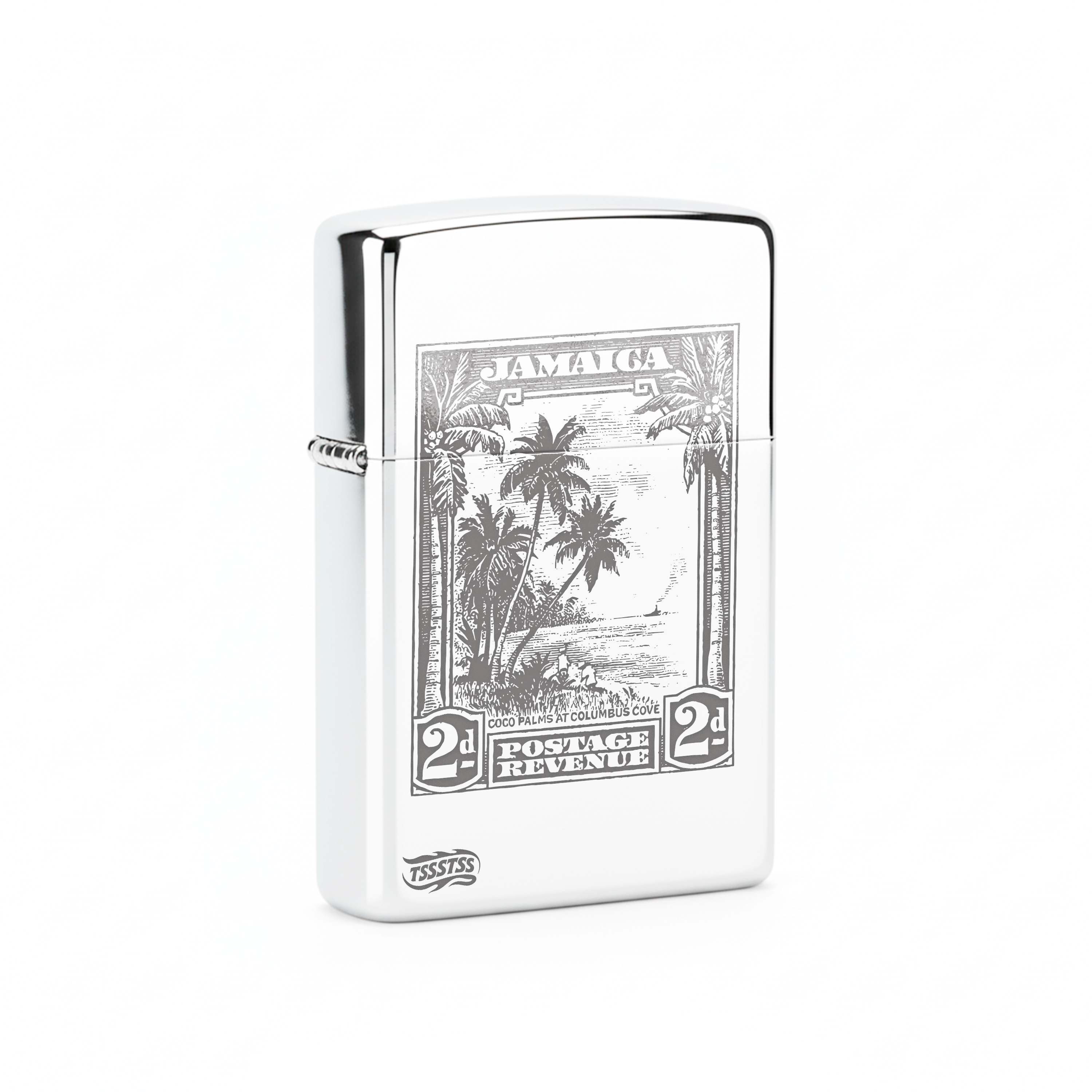 Isqueiro Cromado Polido 'Jamaica Postage'