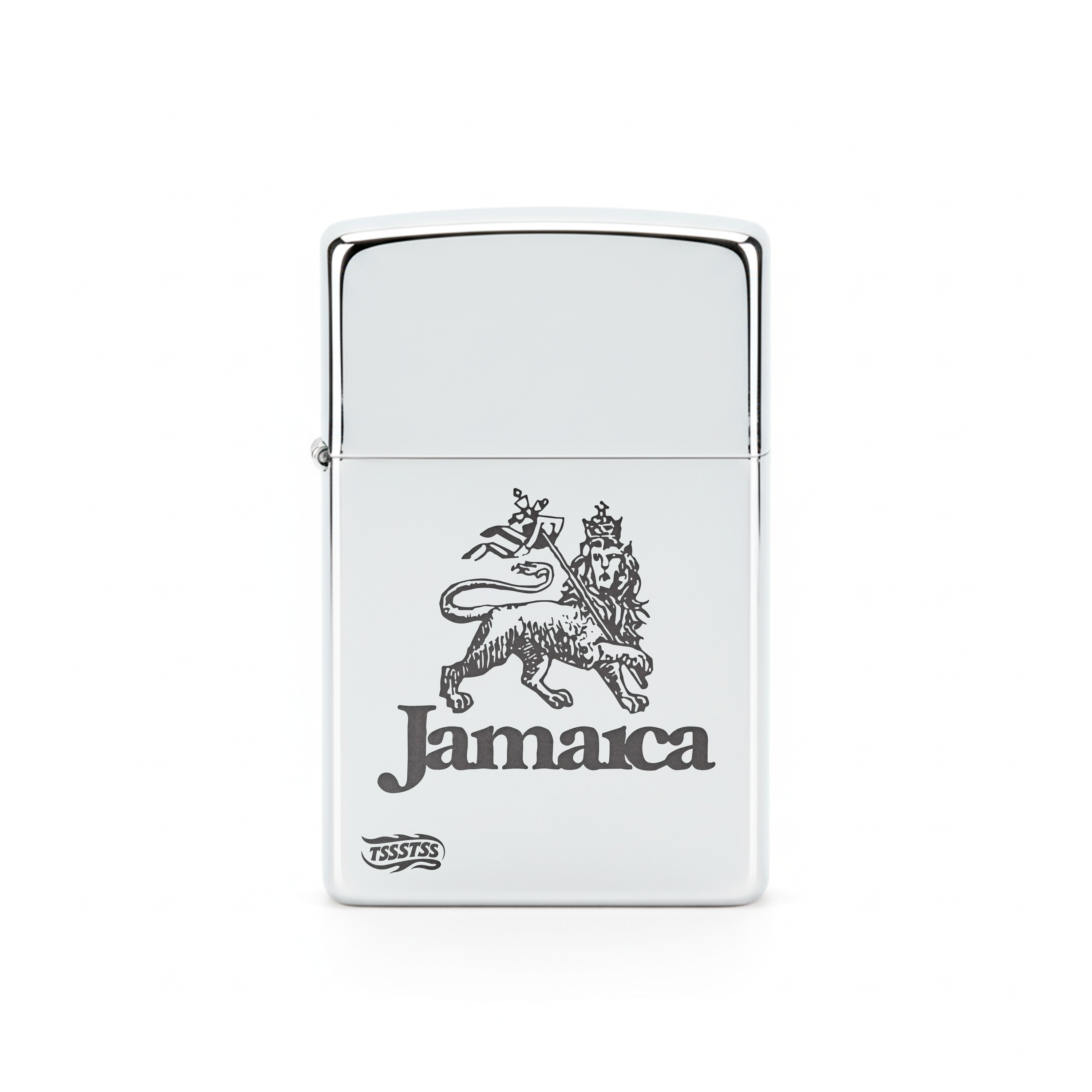 Isqueiro Cromado Polido 'Jamaica Brazão'