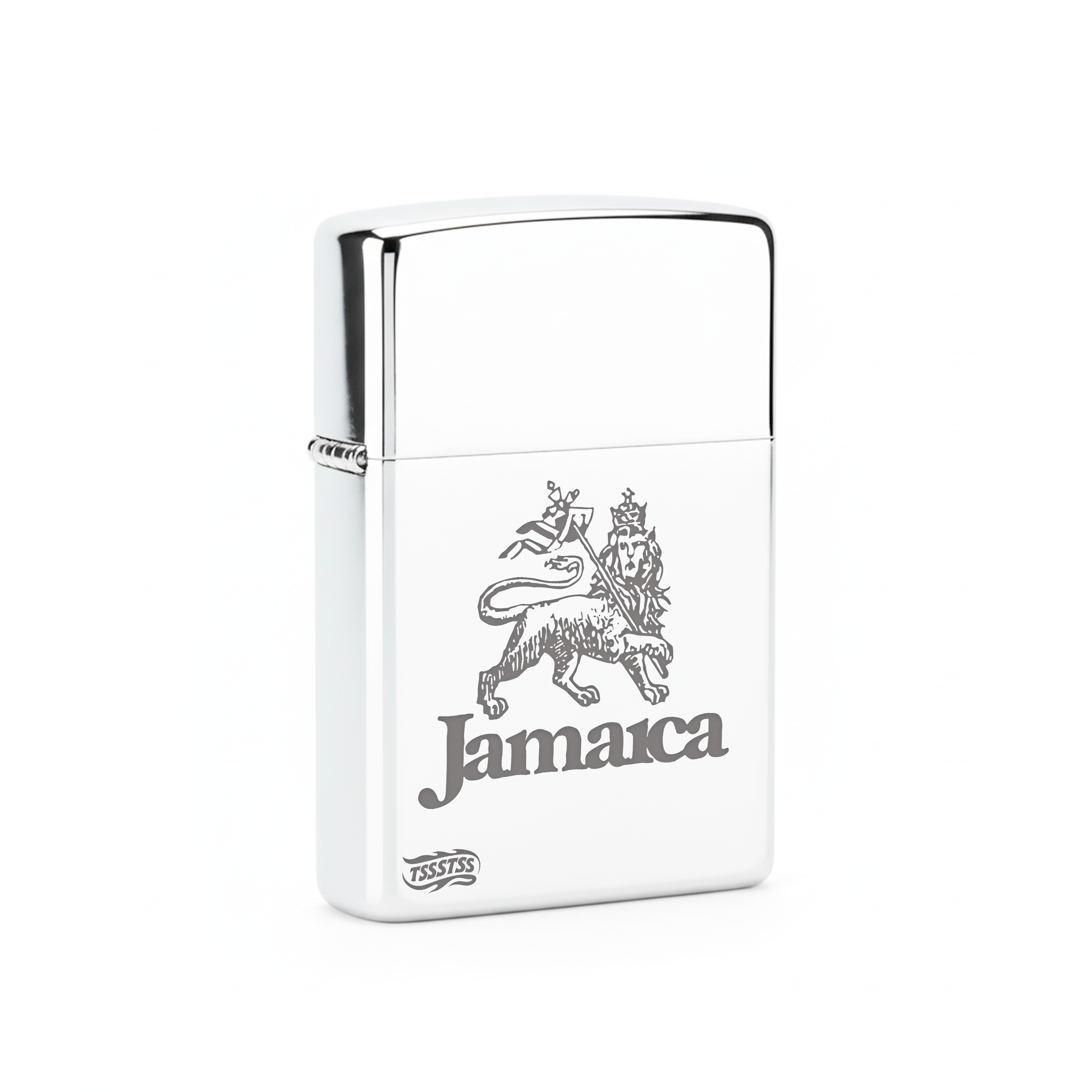 Isqueiro Cromado Polido 'Jamaica Brazão'