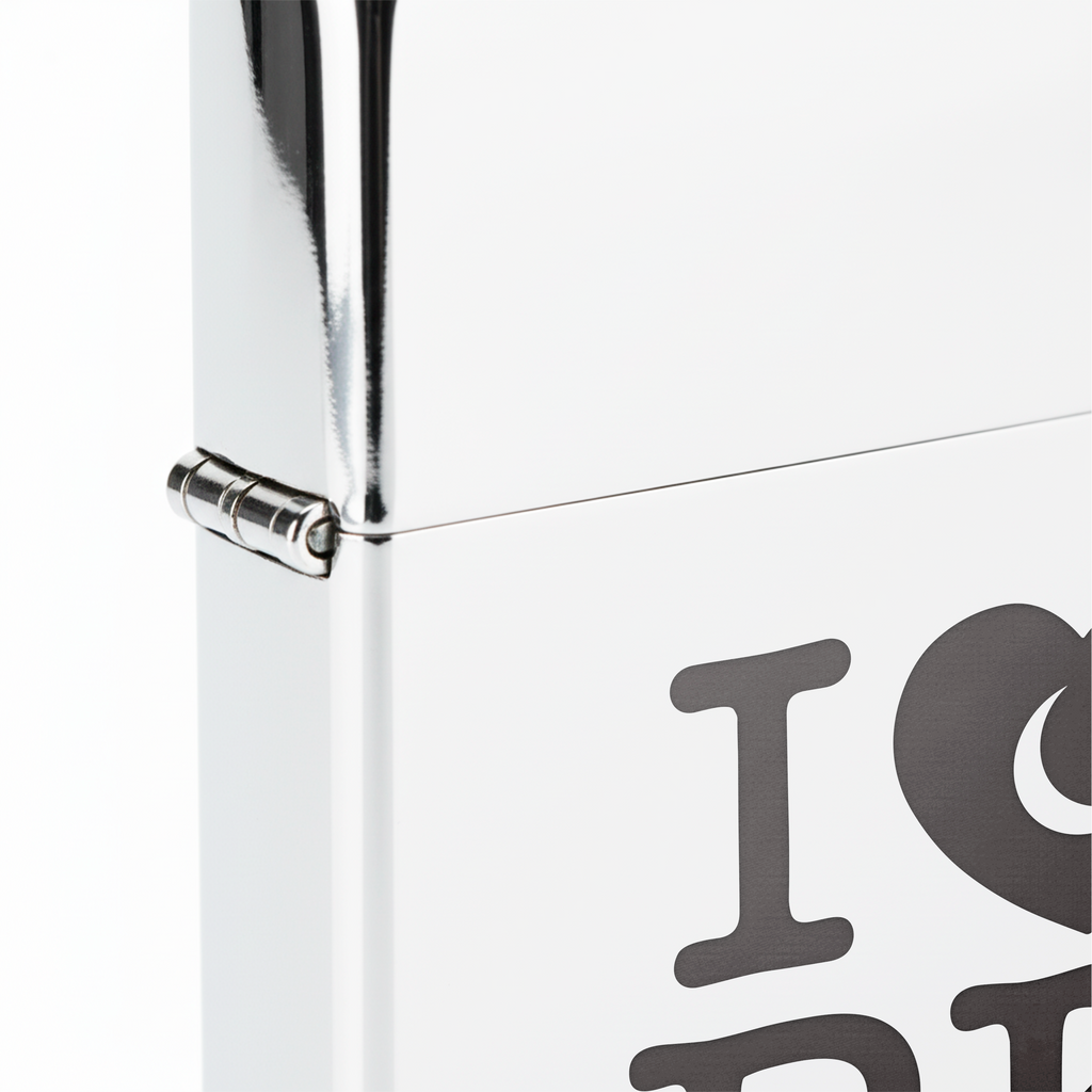 Isqueiro Cromado Polido 'I Love Pakistan' detalhe 5