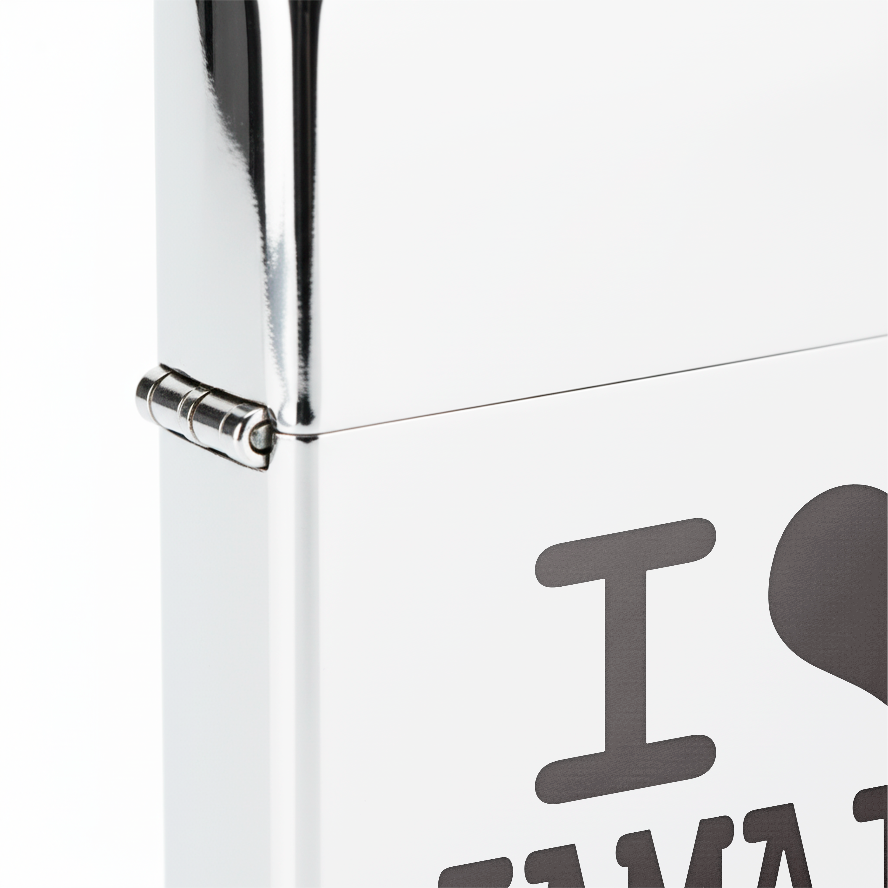 Isqueiro Cromado Polido 'I Love Jamaica'