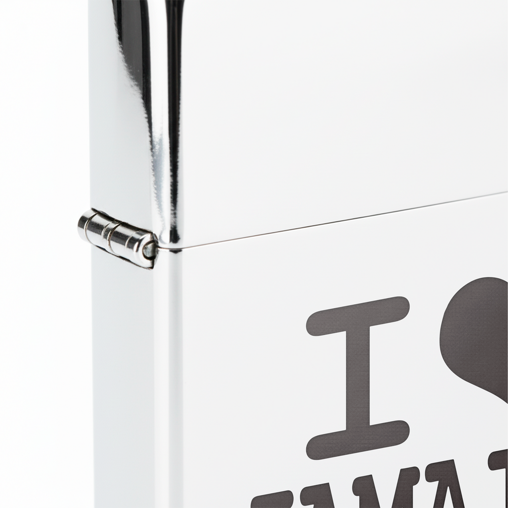 Isqueiro Cromado Polido 'I Love Jamaica' detalhe 5