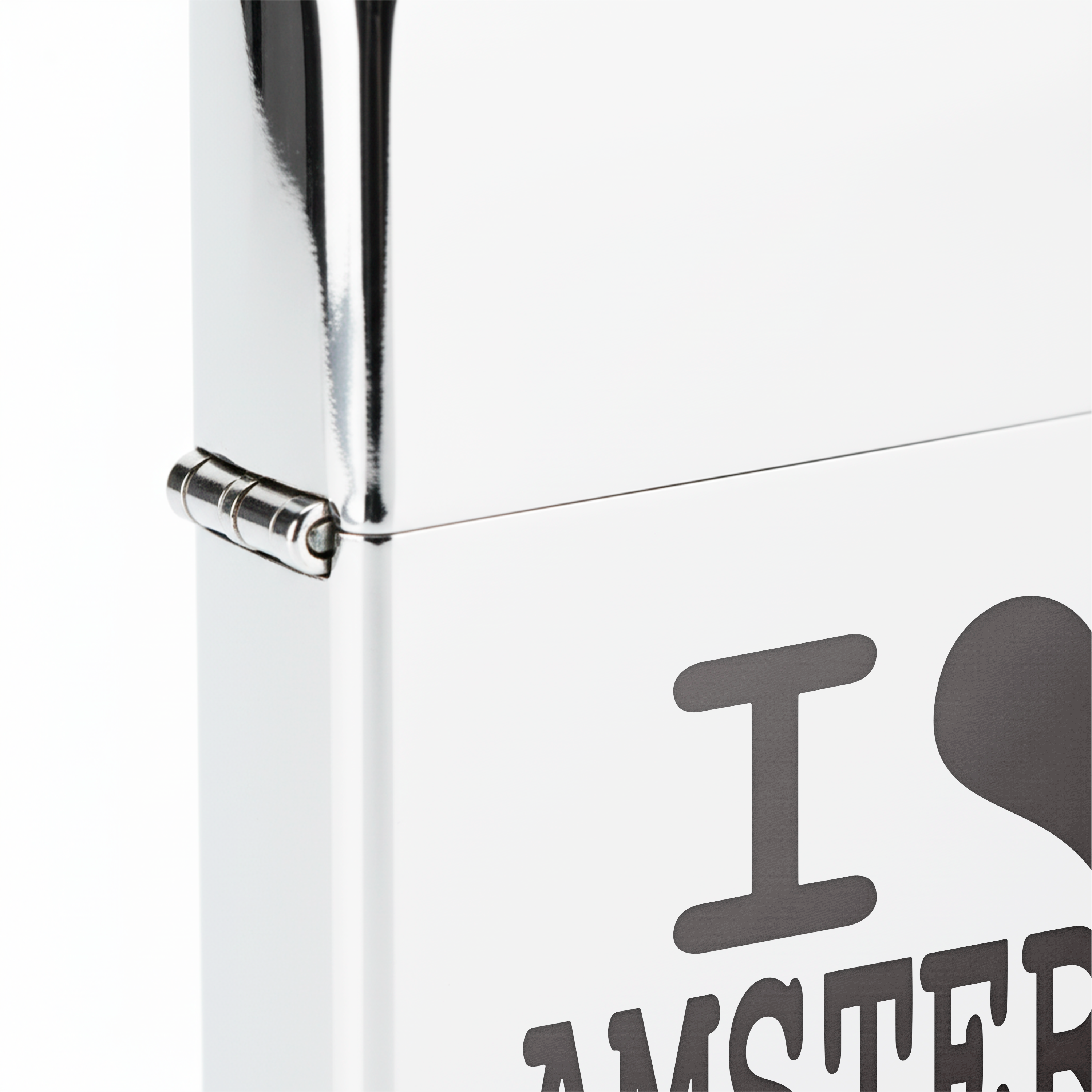 Isqueiro Cromado Polido 'I Love Amsterdam'