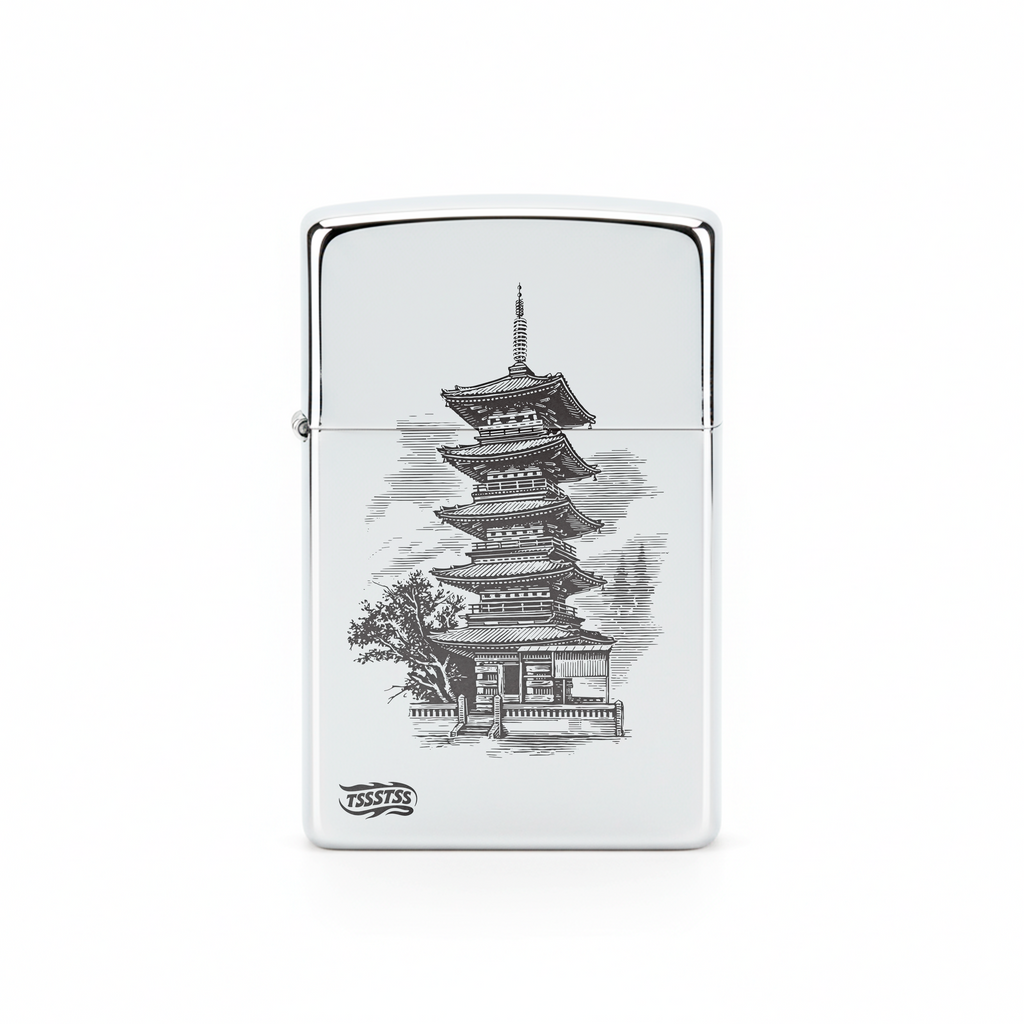 Isqueiro Cromado Polido 'Hong Kong Dojo'