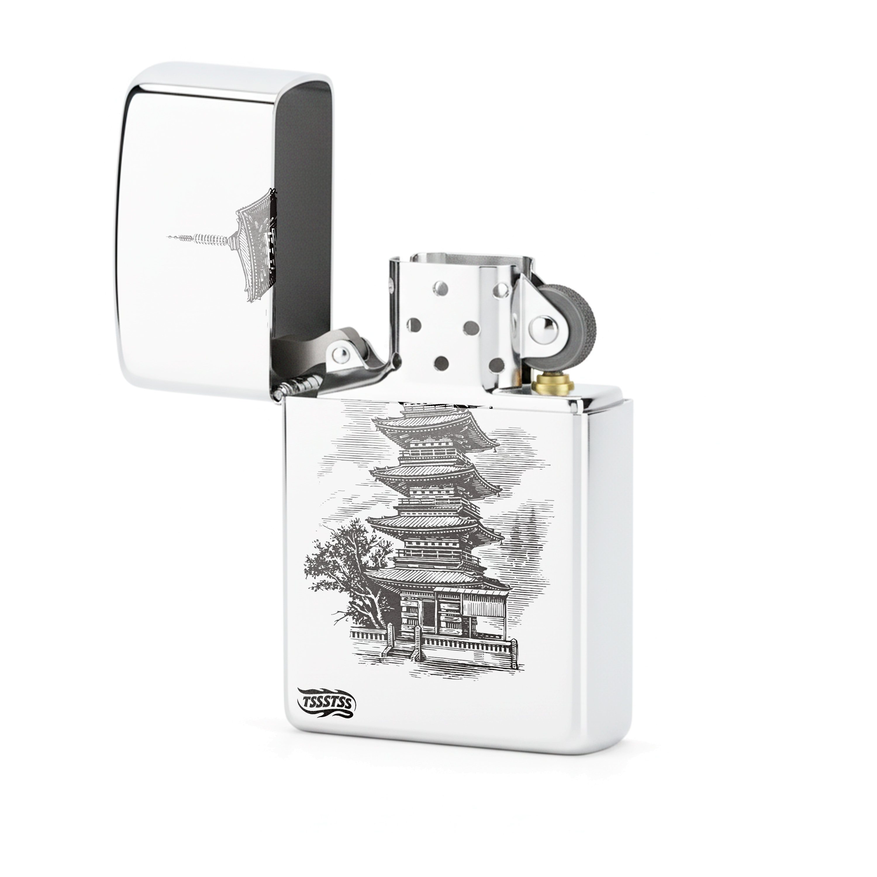 Isqueiro Cromado Polido 'Hong Kong Dojo'