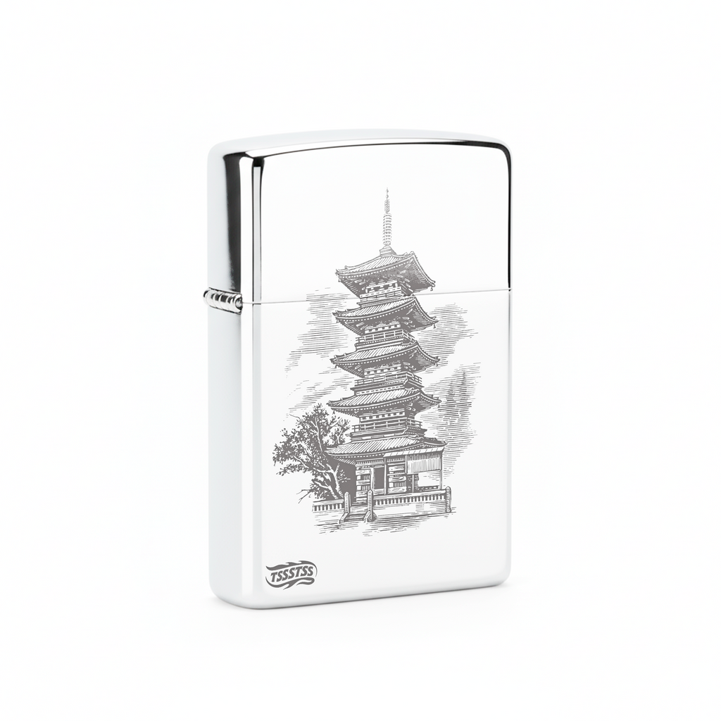 Isqueiro Cromado Polido 'Hong Kong Dojo' detalhe 3