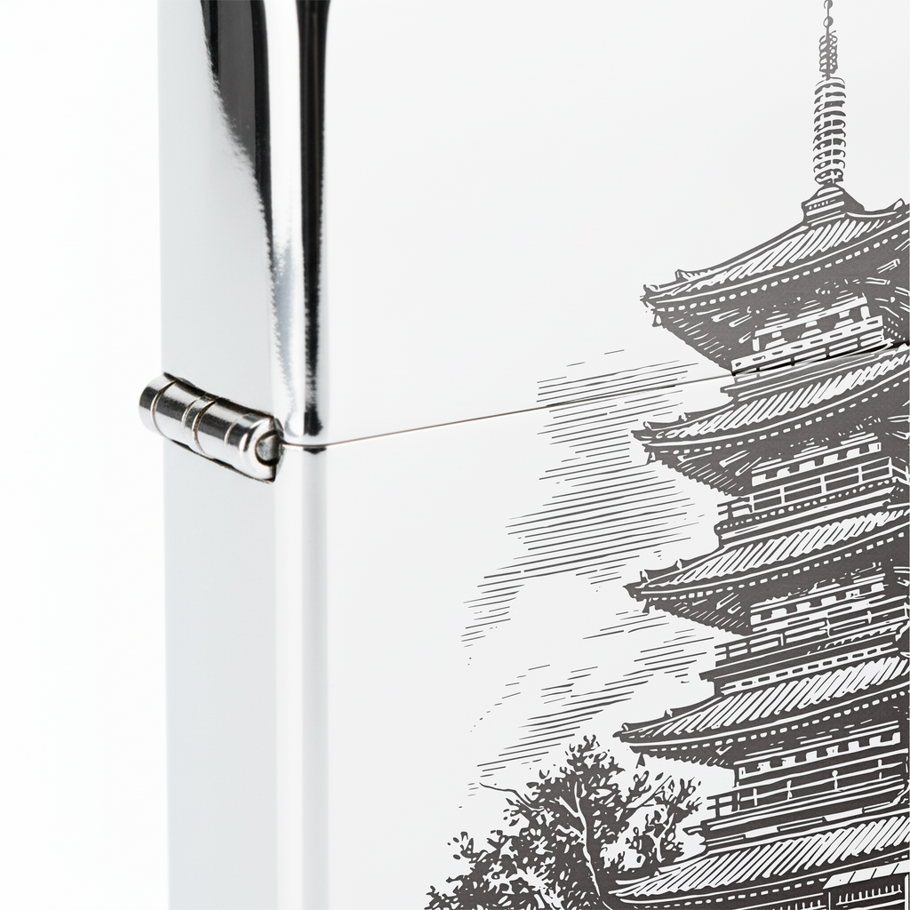 Isqueiro Cromado Polido 'Hong Kong Dojo'