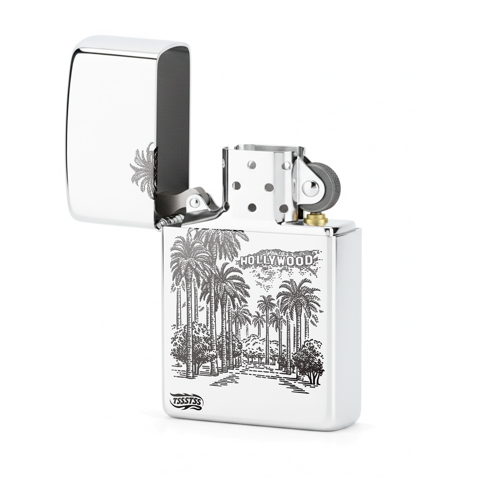 Isqueiro Cromado Polido 'Hollywood Boulevard'