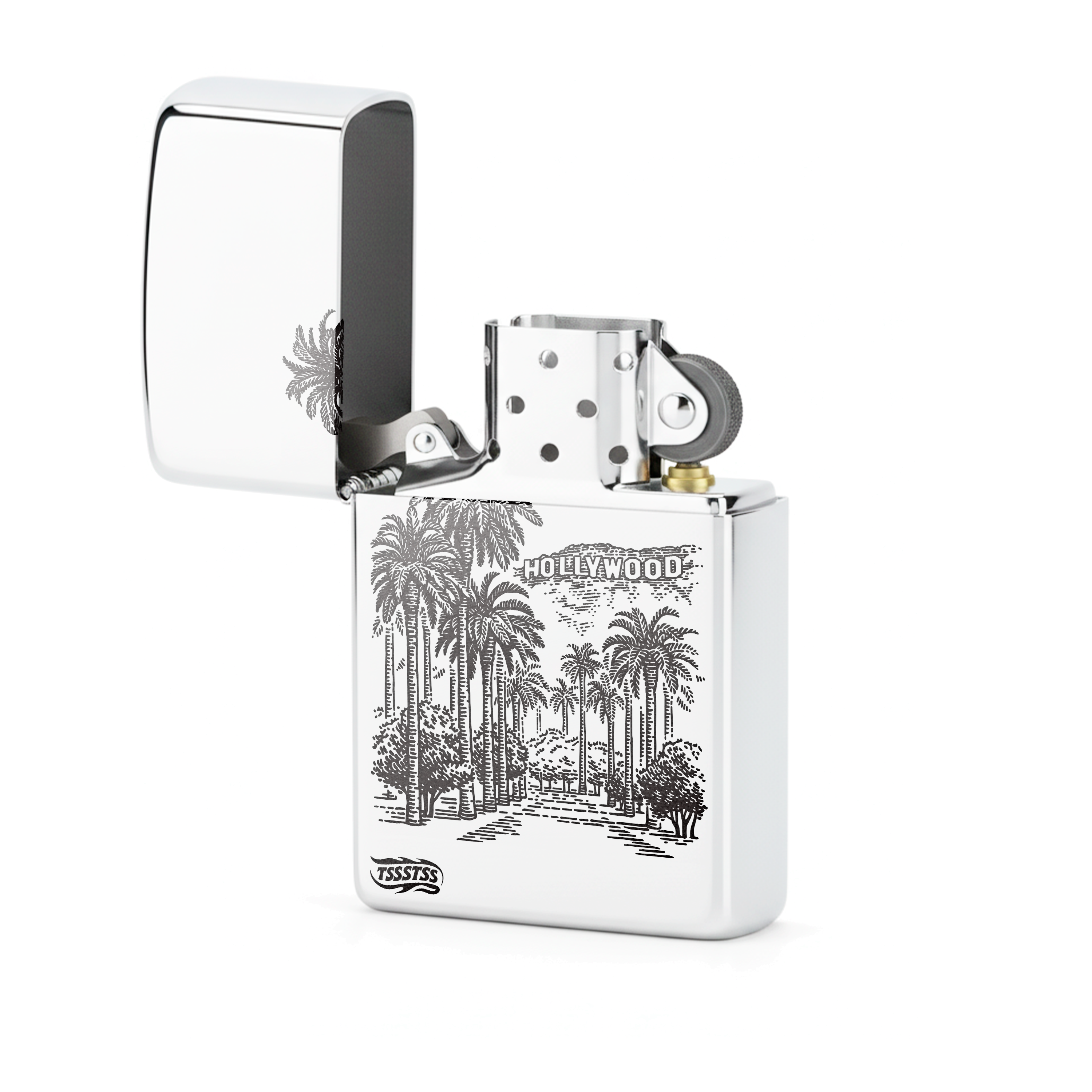 Isqueiro Cromado Polido 'Hollywood Boulevard'