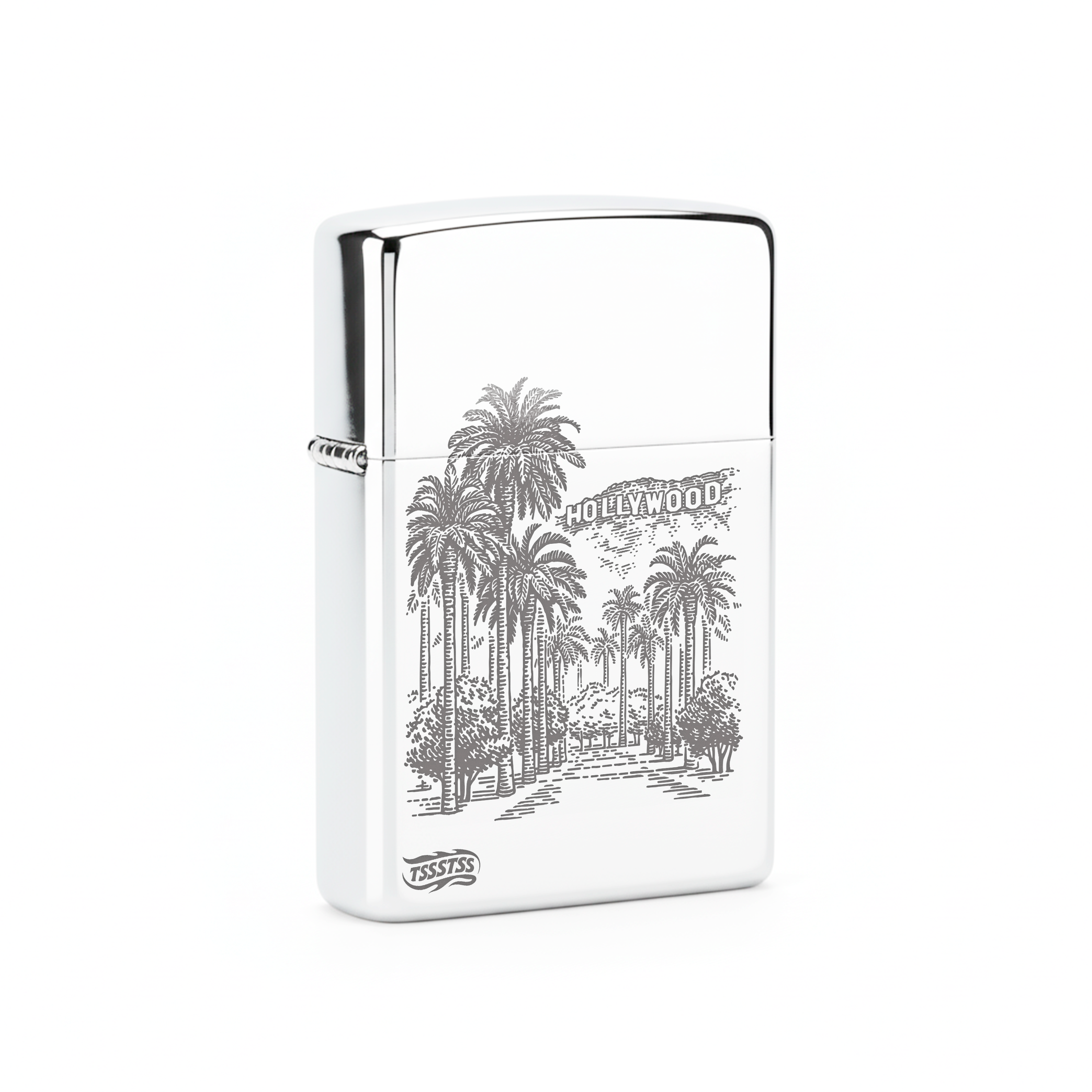 Isqueiro Cromado Polido 'Hollywood Boulevard'