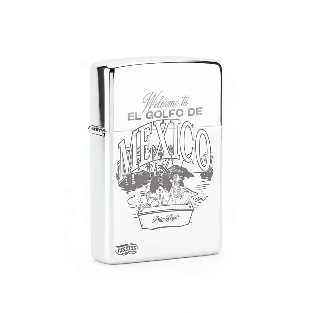 Isqueiro Cromado Polido 'Golfo do México'