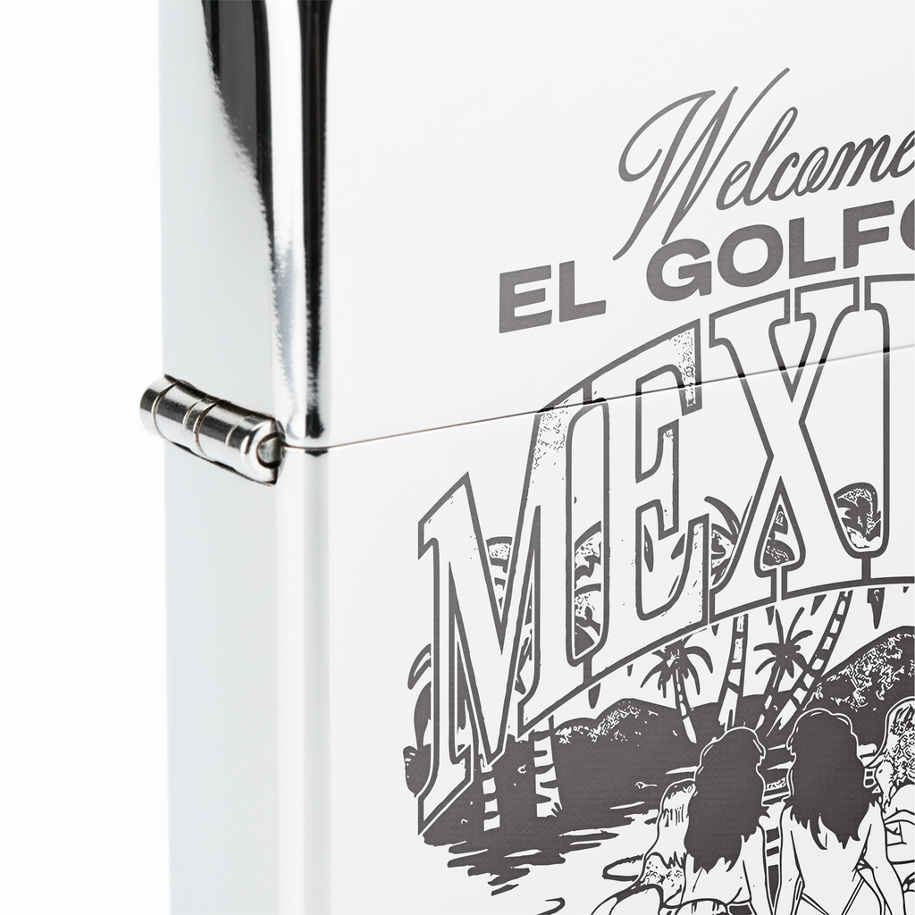 Isqueiro Cromado Polido 'Golfo do México'