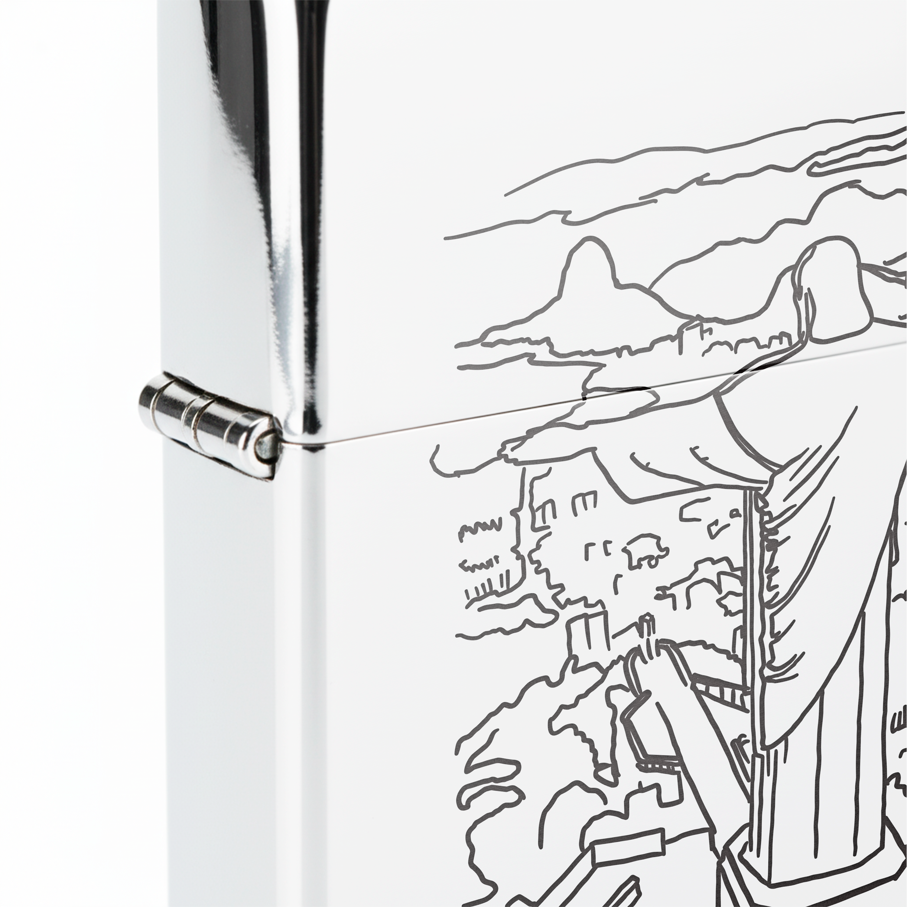 Isqueiro Cromado Polido 'Cristo Redentor'