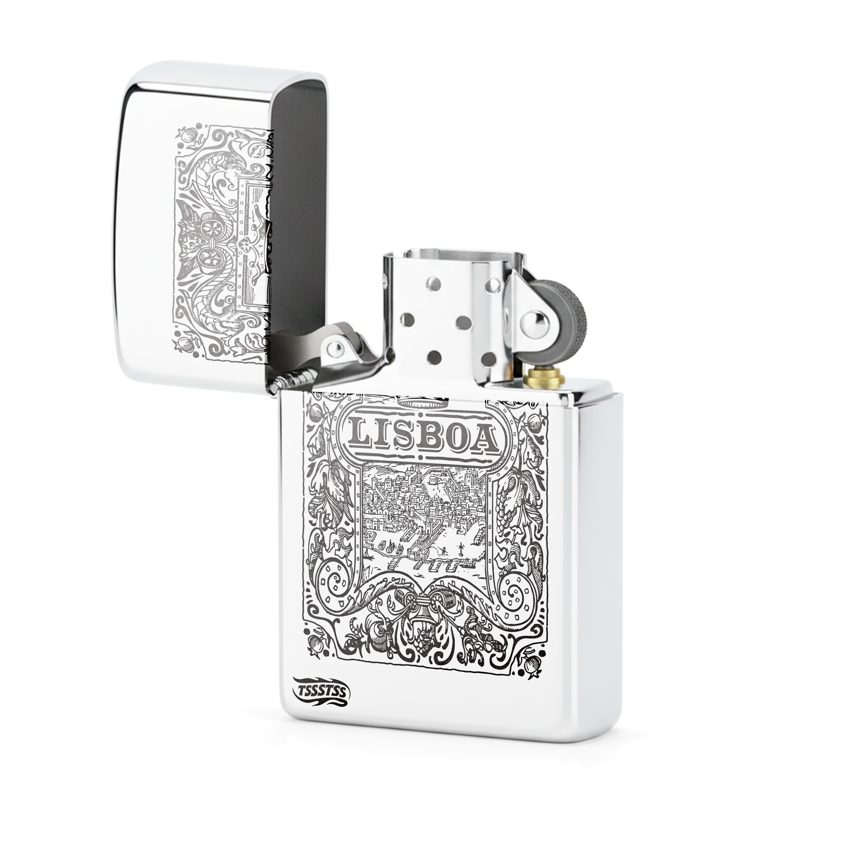 Isqueiro Cromado Polido 'Lisboa'