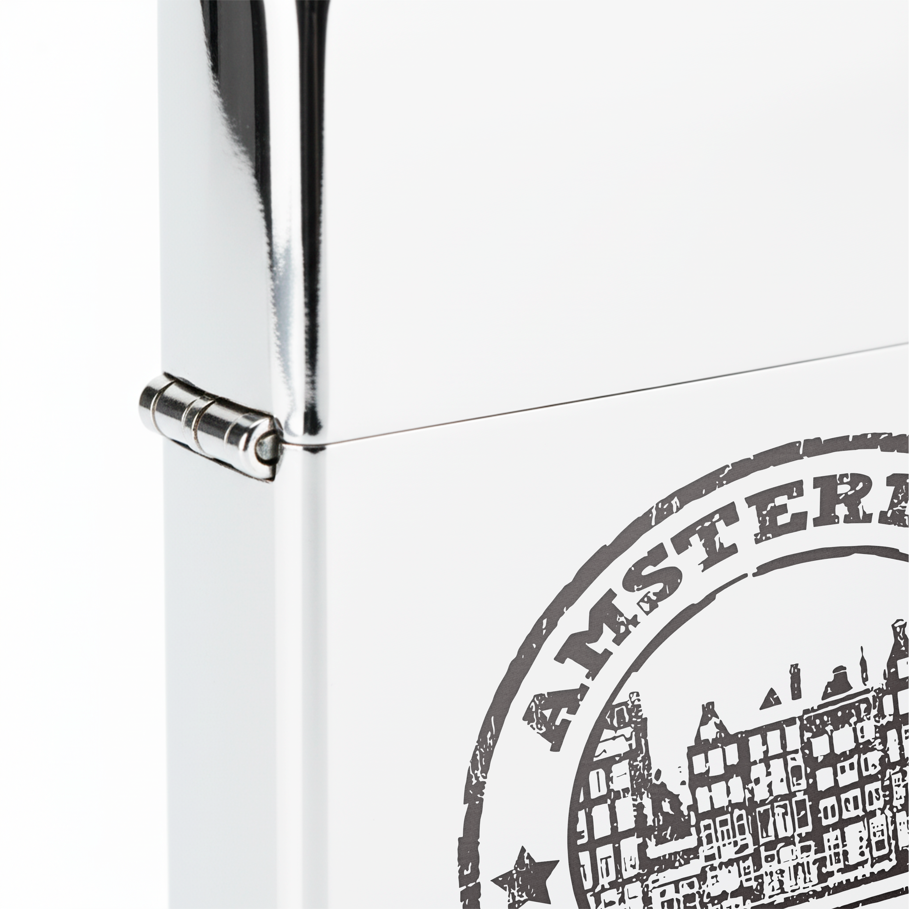 Isqueiro Cromado Polido 'Amsterdam, Netherlands'