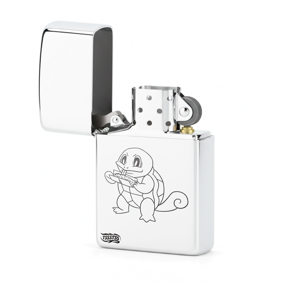 Isqueiro Cromado Polido 'Tokémon' detalhe 2