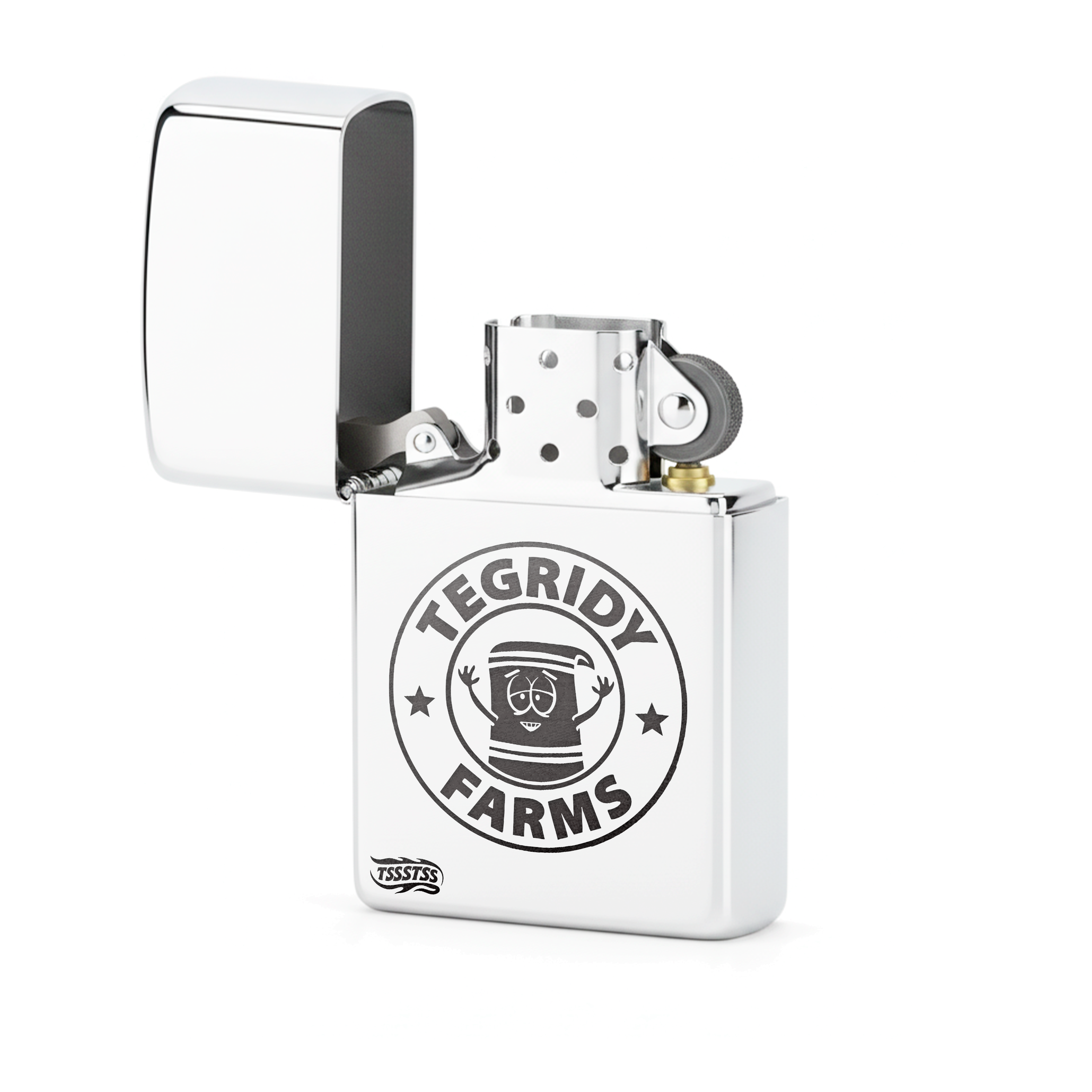 Isqueiro Cromado Polido 'Tegridy Farms'