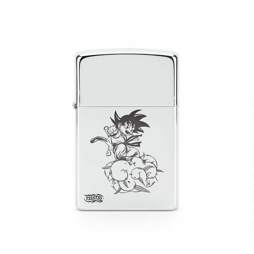 Isqueiro Cromado Polido 'Stoned Sayajin'