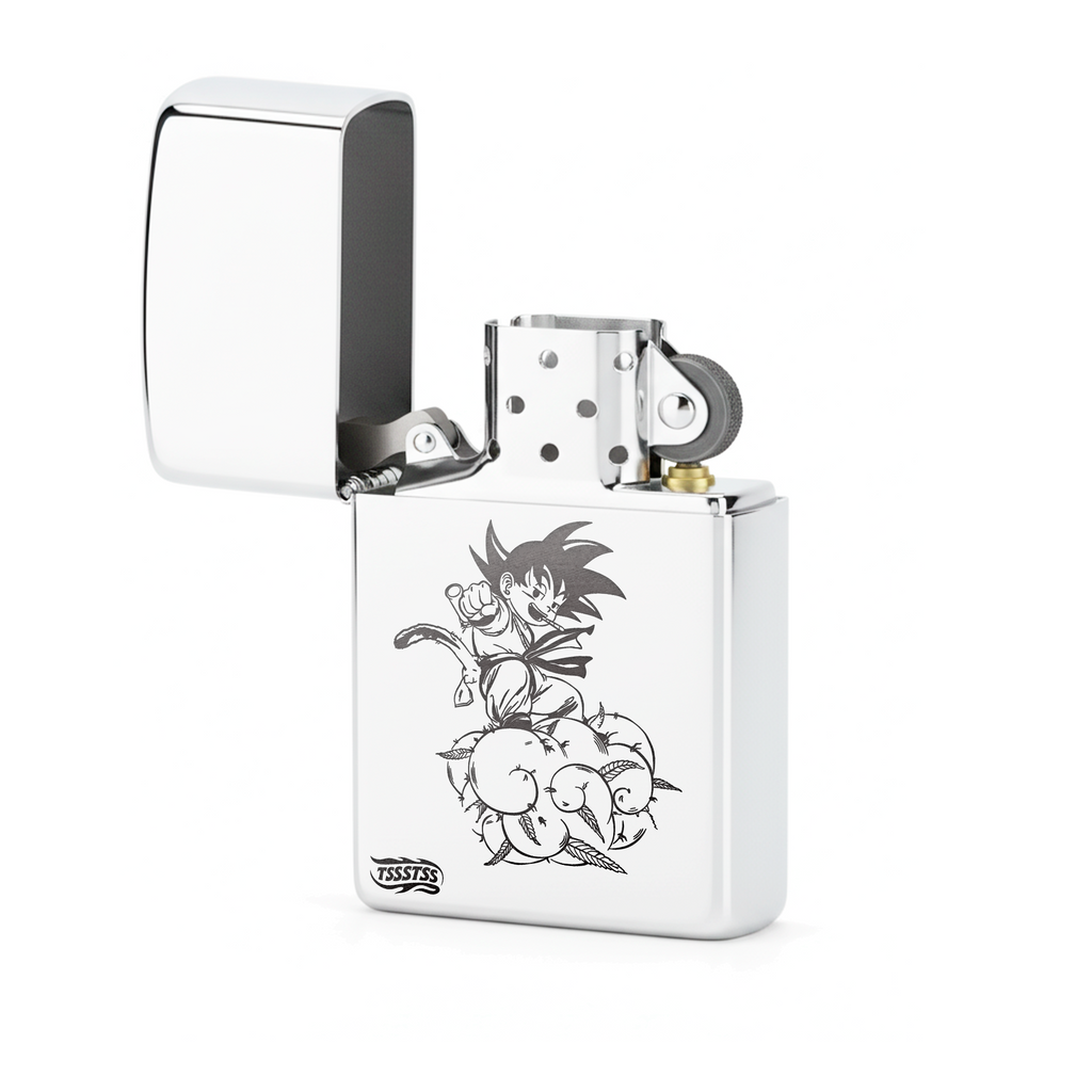 Isqueiro Cromado Polido 'Stoned Sayajin'