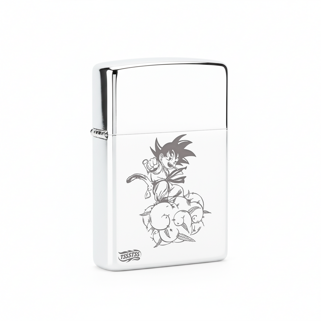 Isqueiro Cromado Polido 'Stoned Sayajin' detalhe 3