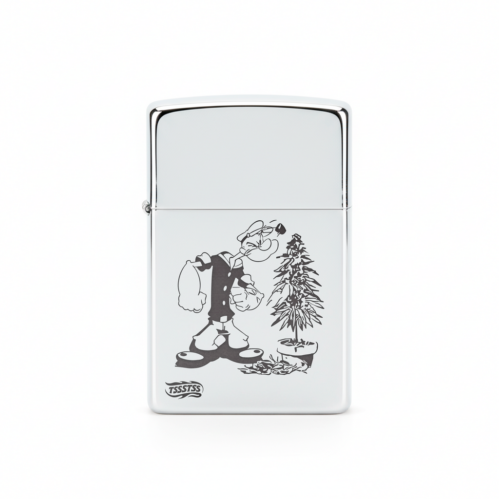 Isqueiro Cromado Polido 'Spinach Grow'