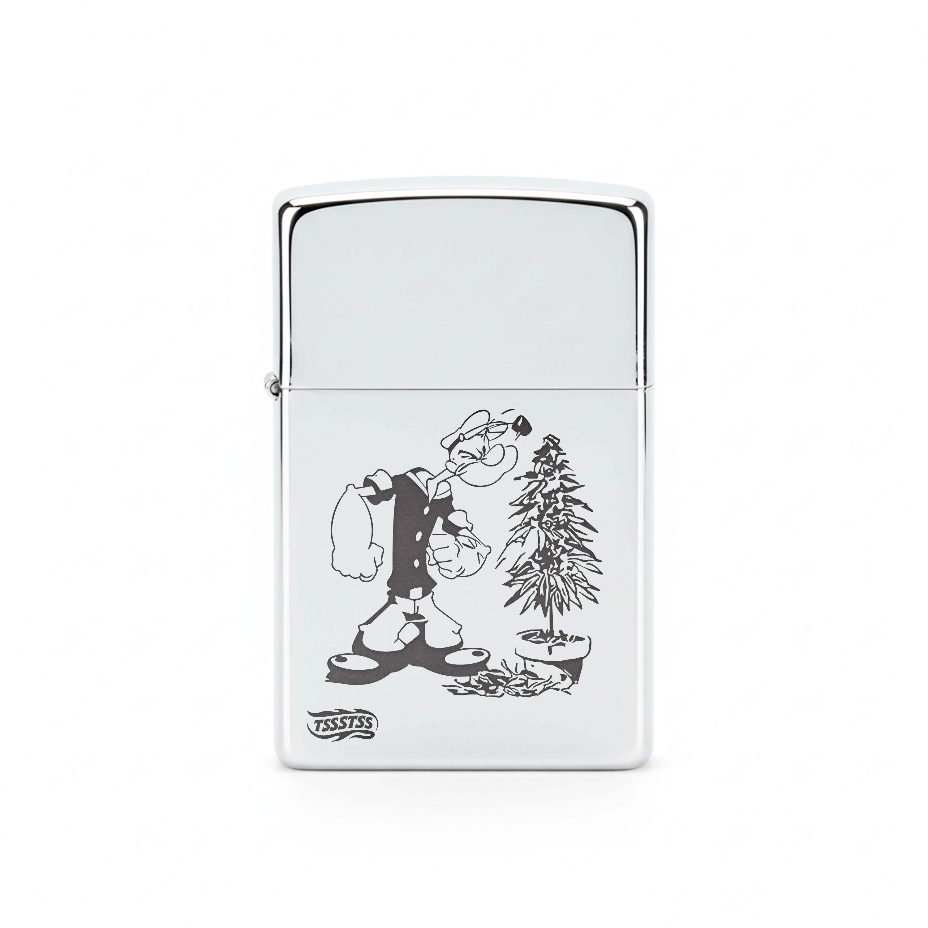 Isqueiro Cromado Polido 'Spinach Grow'